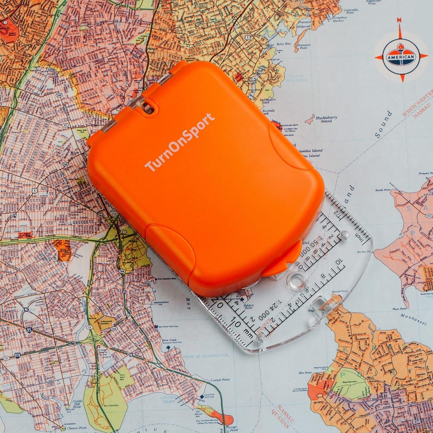 Brújula de Boy Scout TurnOnSport con Espejo y Declinación Ajustable