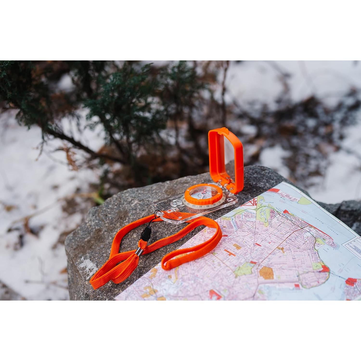 Brújula de Boy Scout TurnOnSport con Espejo y Declinación Ajustable