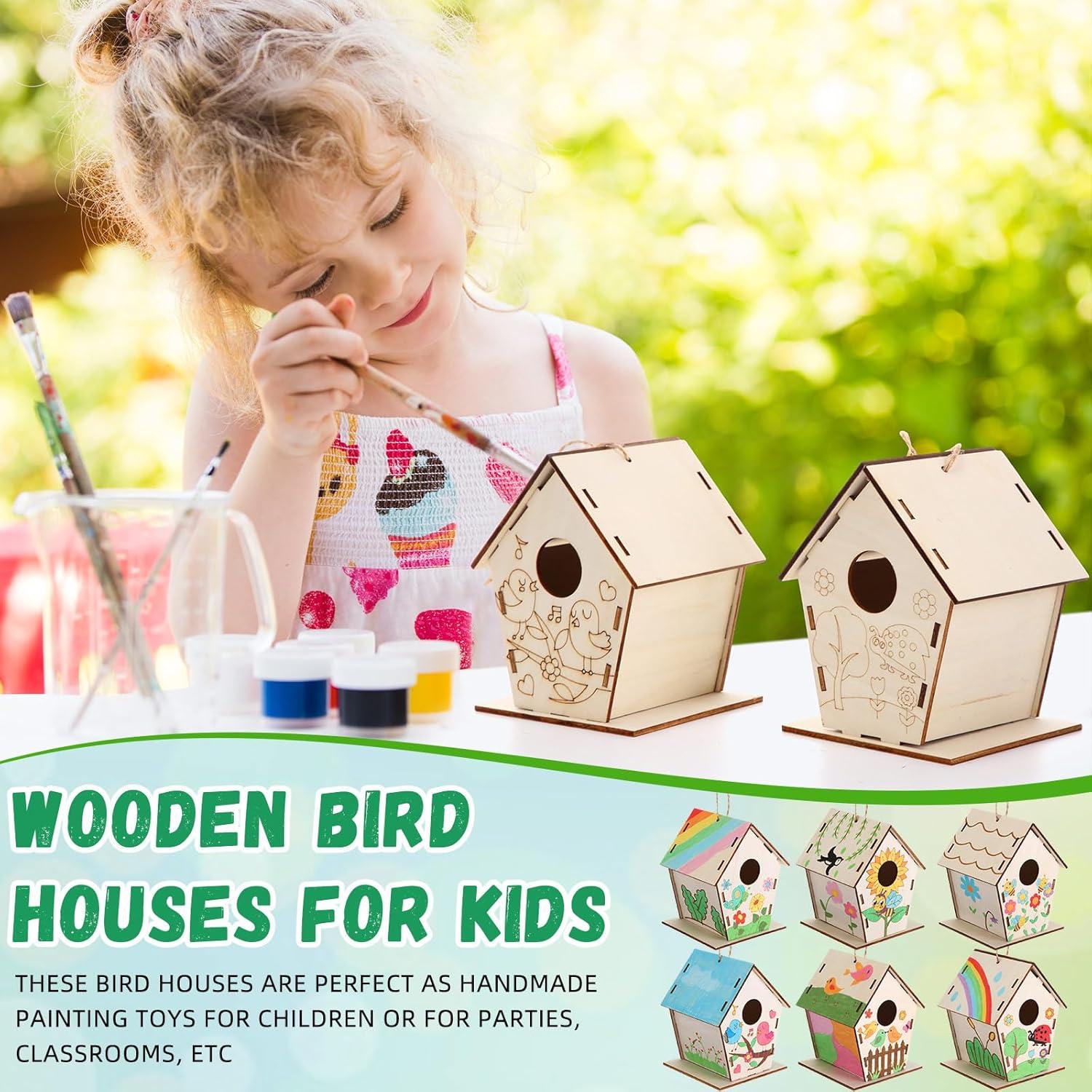 Paquete de 24 casas de pájaros de madera DoubleFill 11 cm