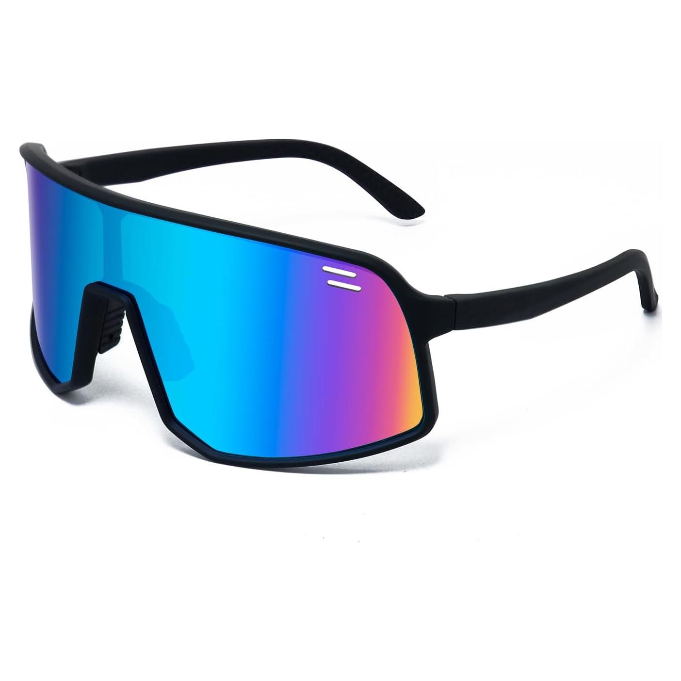 Gafas de Ciclismo Polarizadas UV400 TR90 Negras con Lente Azul