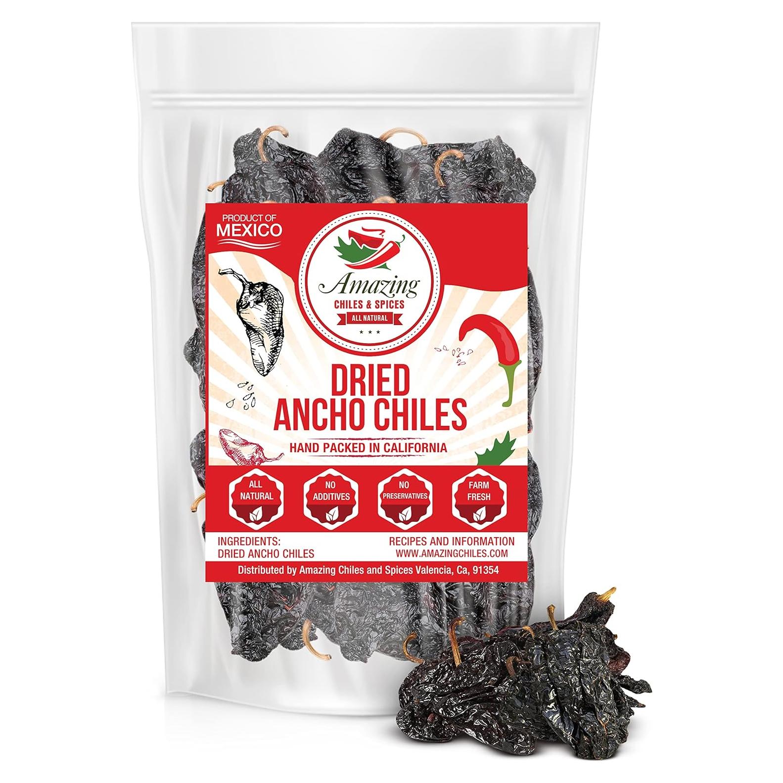 Chiles Ancho Secos 113.4 g Amazing Chiles - Sabor Dulce y Ahumado