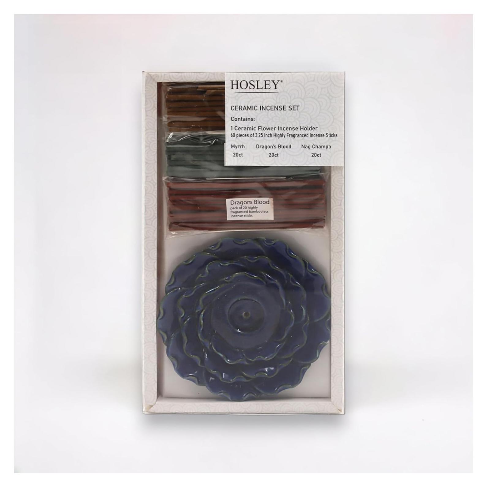 Juego de Incienso Premium Hosley con 60 Varitas y Soporte