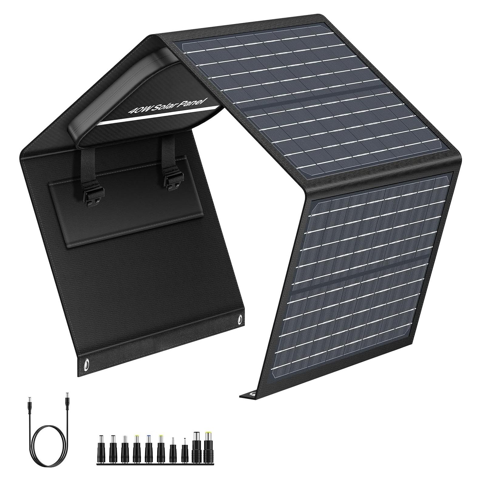 Cargador Solar Plegable SinKeu 40W USB C para Camping