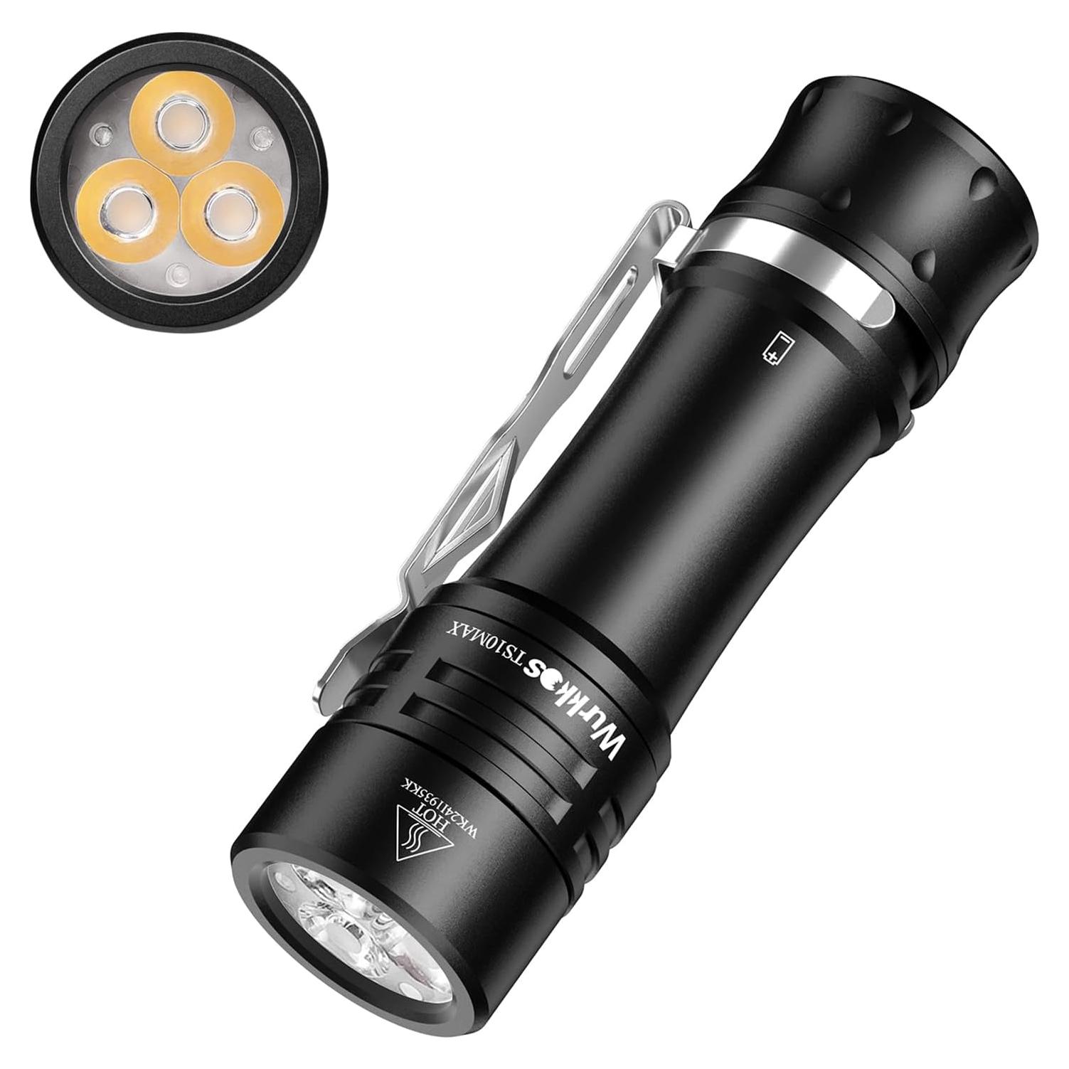 Linterna LED Wurkkos TS10 MAX 2500 Lúmenes Recargable Negra