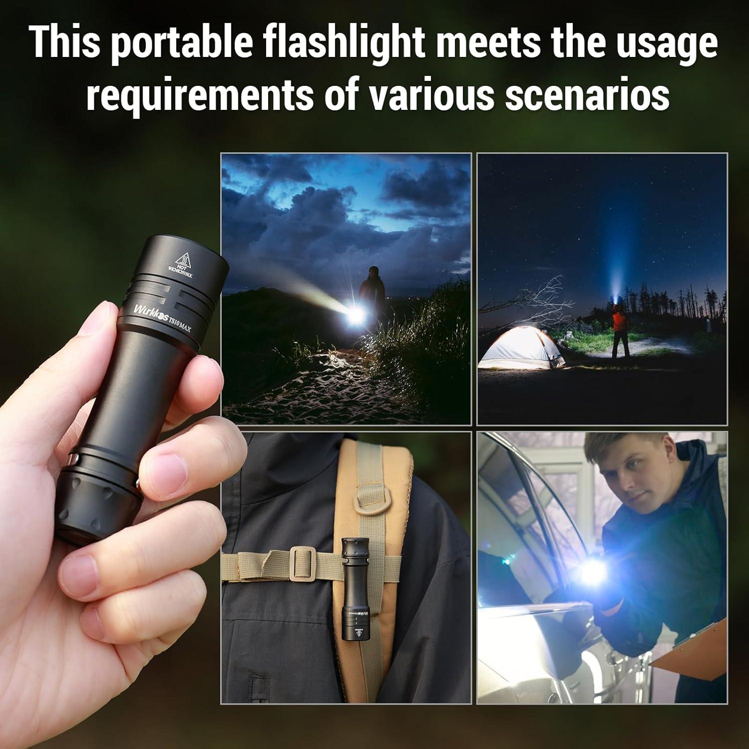 Linterna LED Wurkkos TS10 MAX 2500 Lúmenes Recargable Negra