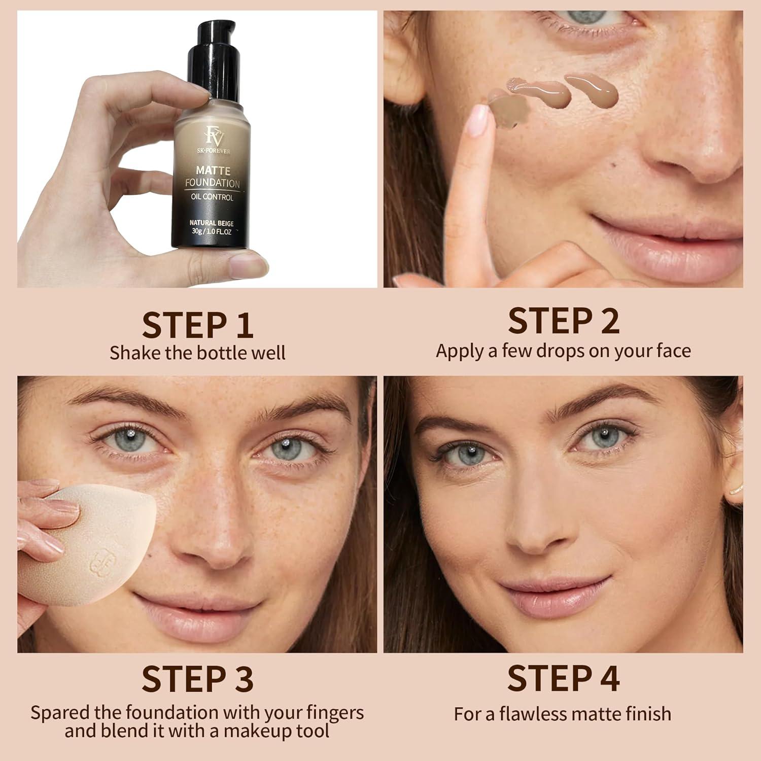 Base de Maquillaje Mate FV 30 ml Marfil Clásico a Prueba de Agua