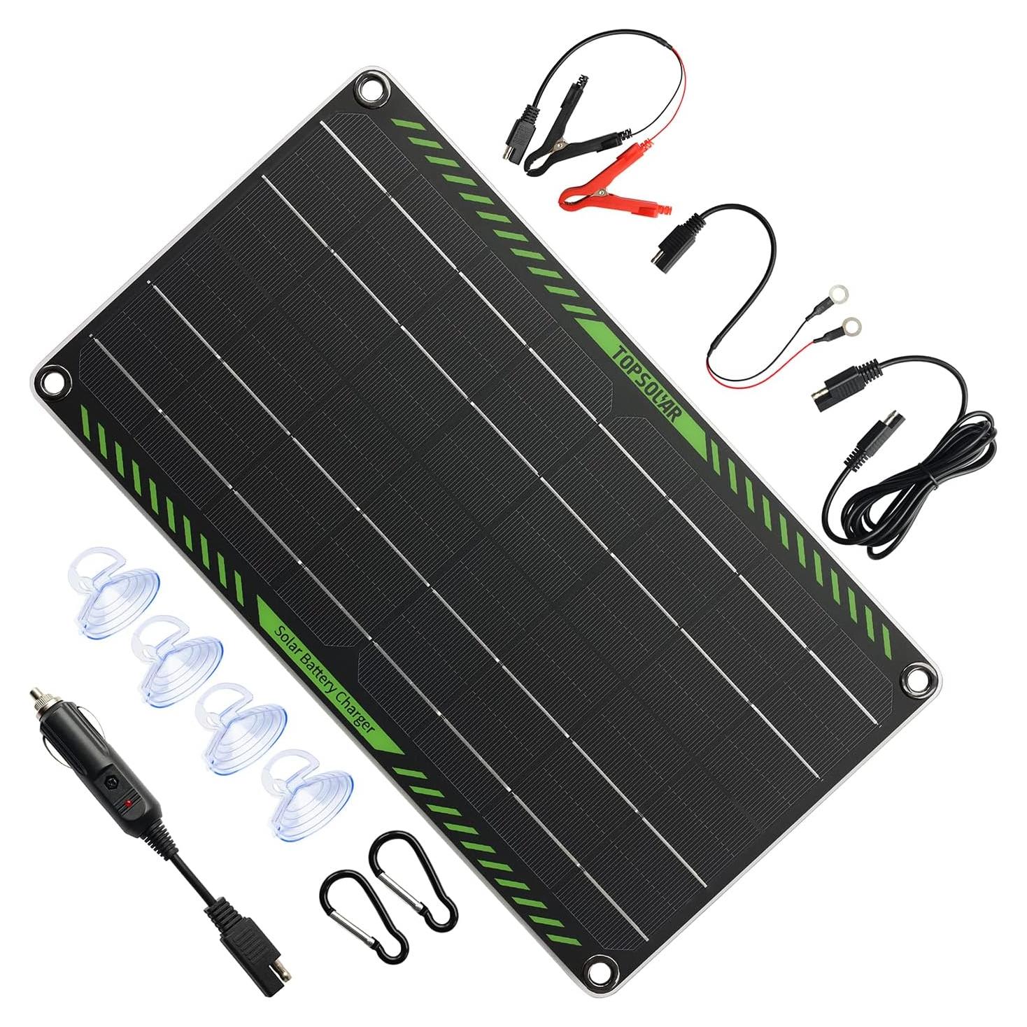 Cargador Solar Topsolar 10W 12V para Baterías de Vehículo