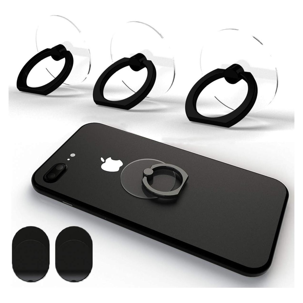 Soporte de Anillo para Teléfono Tomorotec Negro 360° Rotación