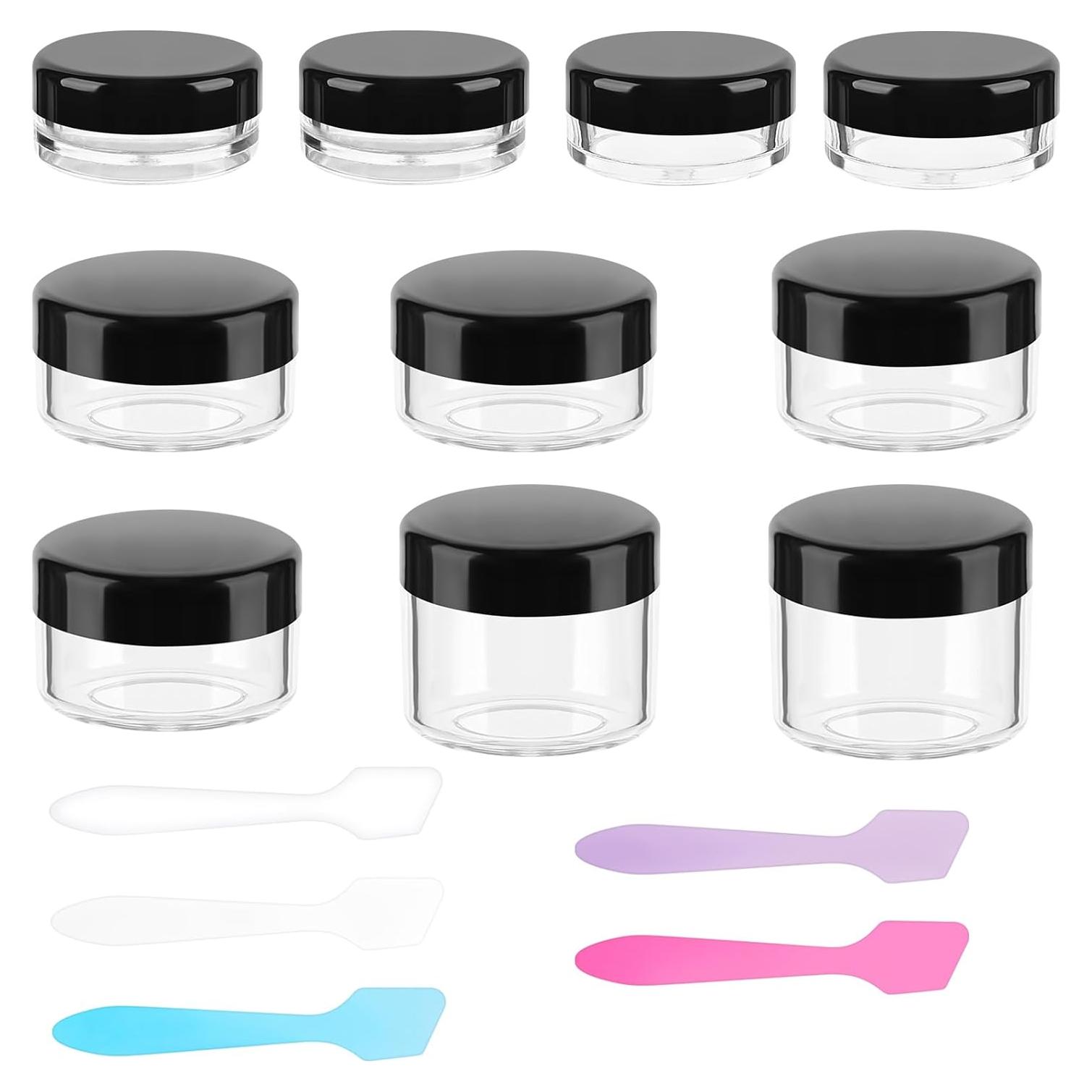 Accmor 10 Contenedores de Maquillaje Viaje 3-20g con Espátulas