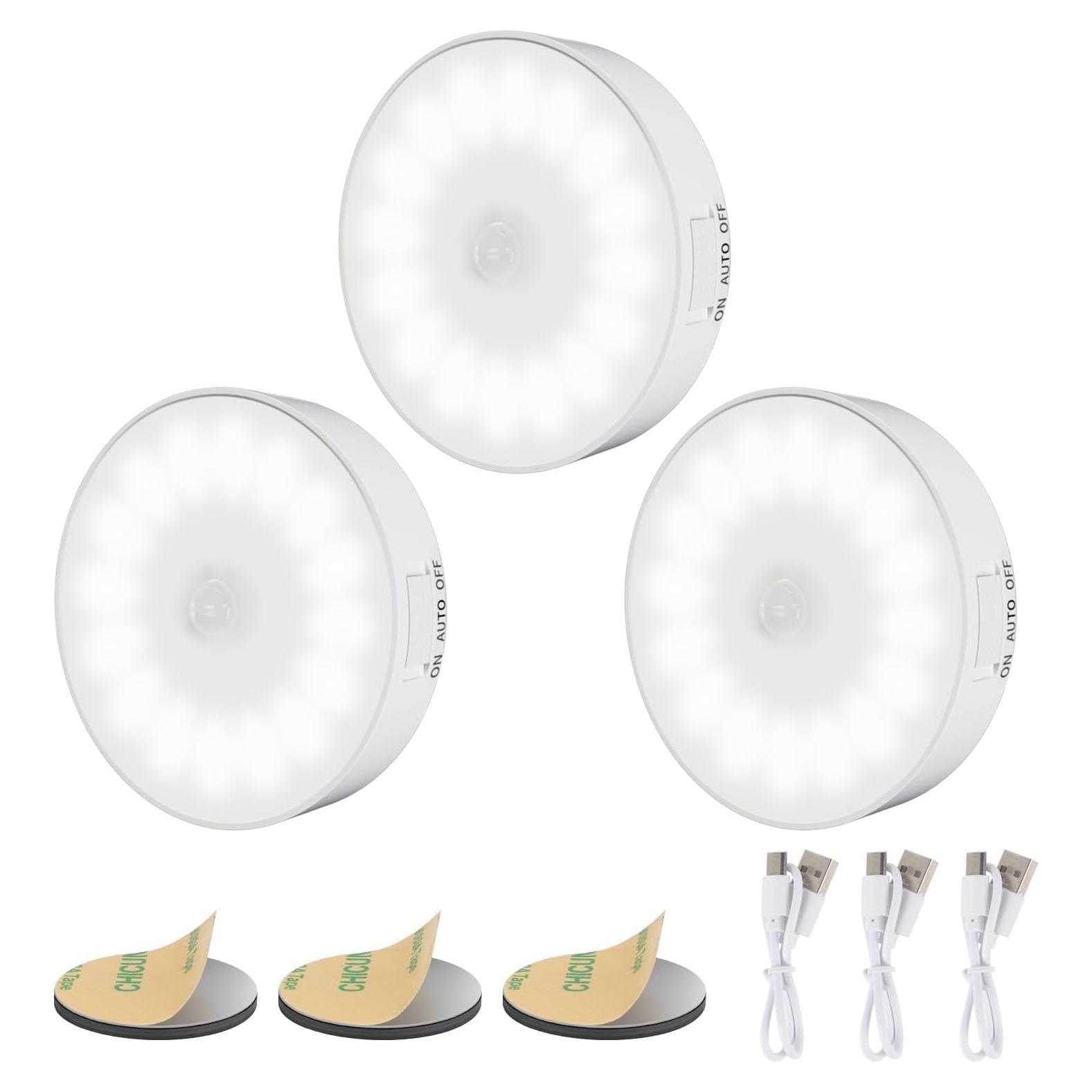 Sensor de Movimiento Luz Nocturna Electight 3 Pzs LED 14