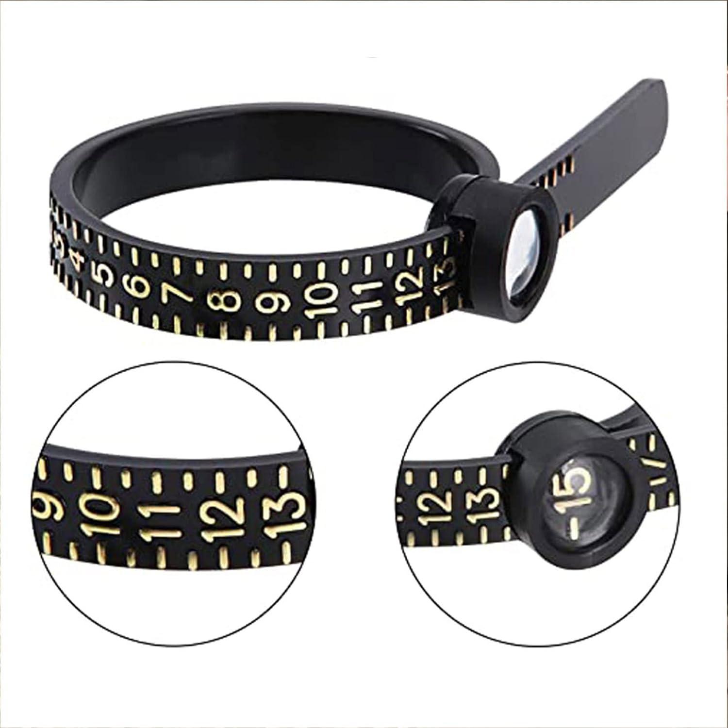 Finger Ring Sizer | Ring Sizer Measuring Set With Magnified Glass - US Size 1-17 Ring Gauges Finger Sizer With Magnified Window, Reusable Ring Measurement Tool For Men And Women