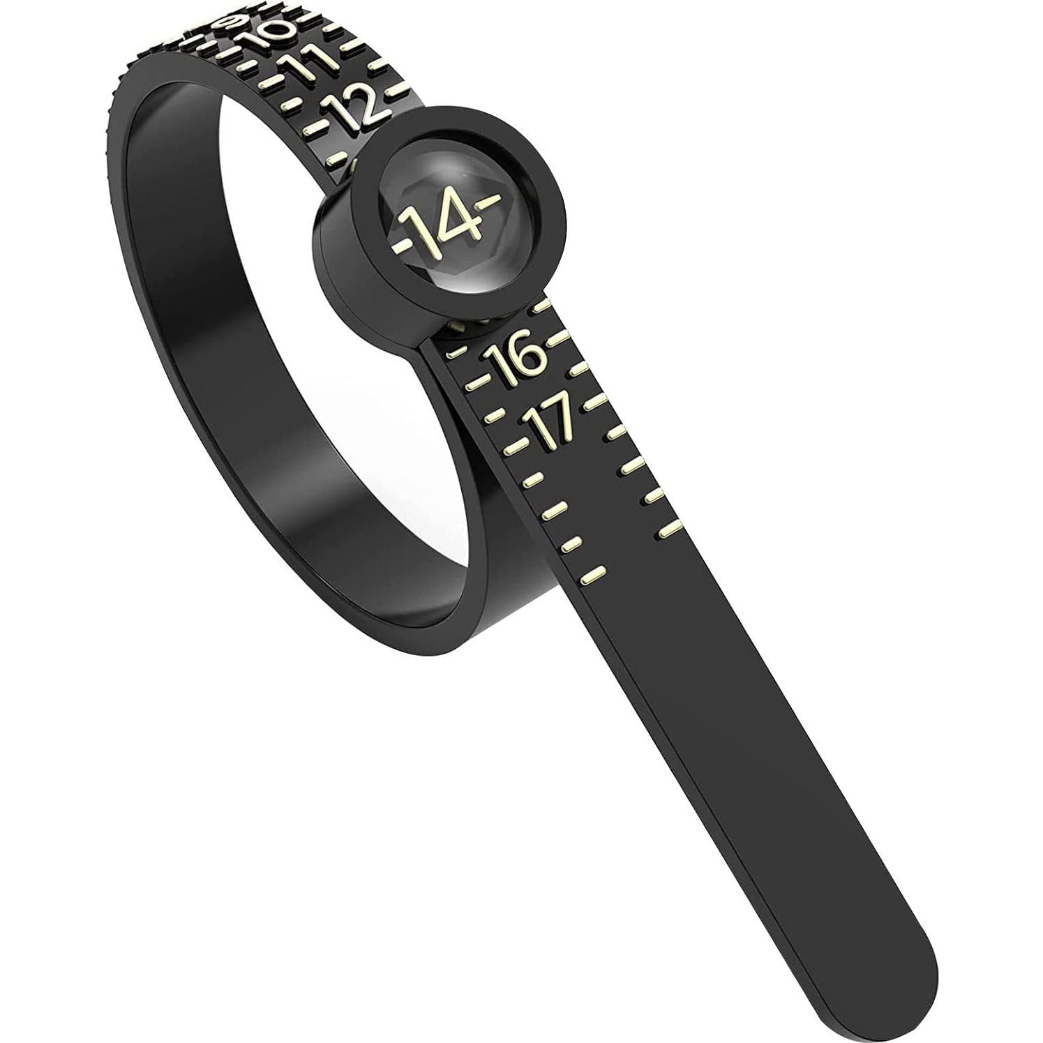 Finger Ring Sizer | Ring Sizer Measuring Set With Magnified Glass - US Size 1-17 Ring Gauges Finger Sizer With Magnified Window, Reusable Ring Measurement Tool For Men And Women