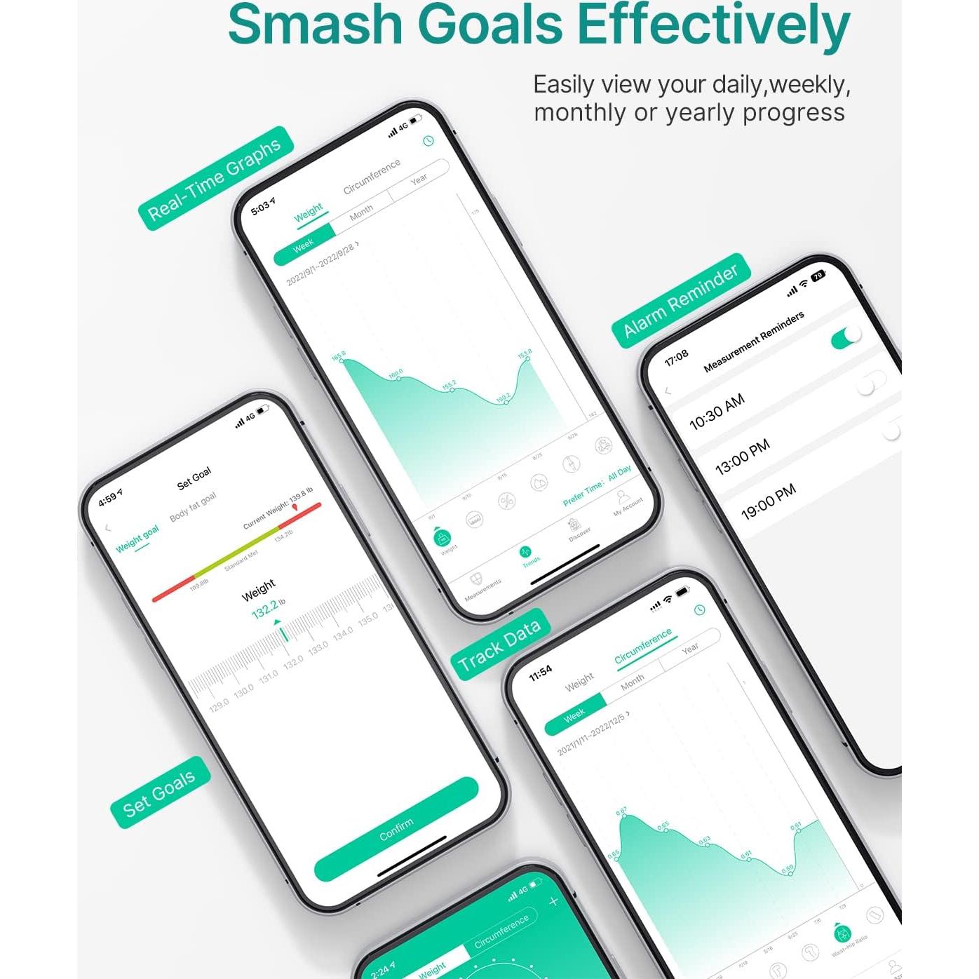 Báscula Inteligente FITINDEX y Cinta Métrica Digital 180kg