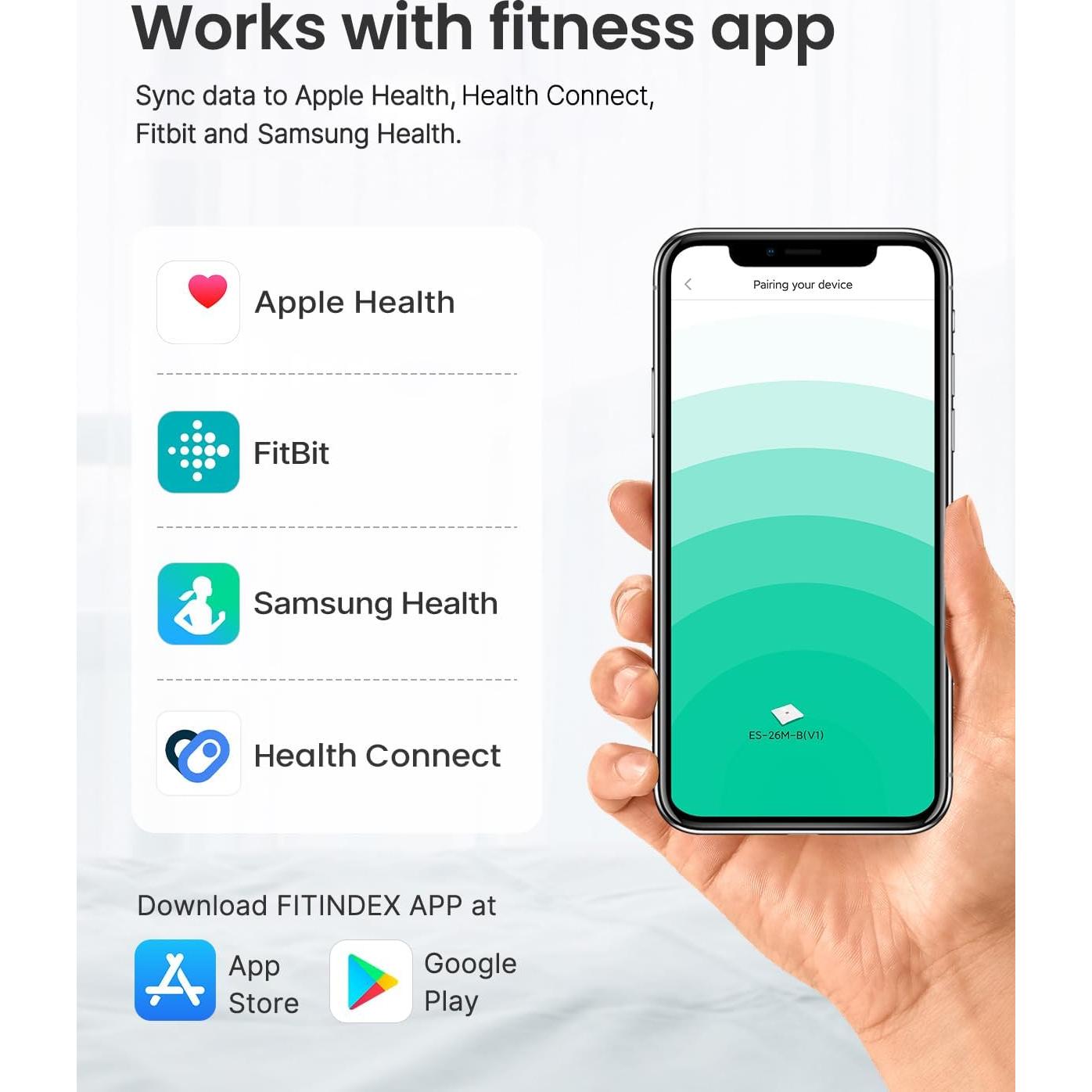 Báscula Inteligente FITINDEX y Cinta Métrica Digital 180kg
