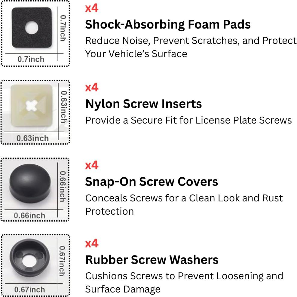 Tornillos Autoperforantes Schö nn para Placas de Matrícula - Juego de 4