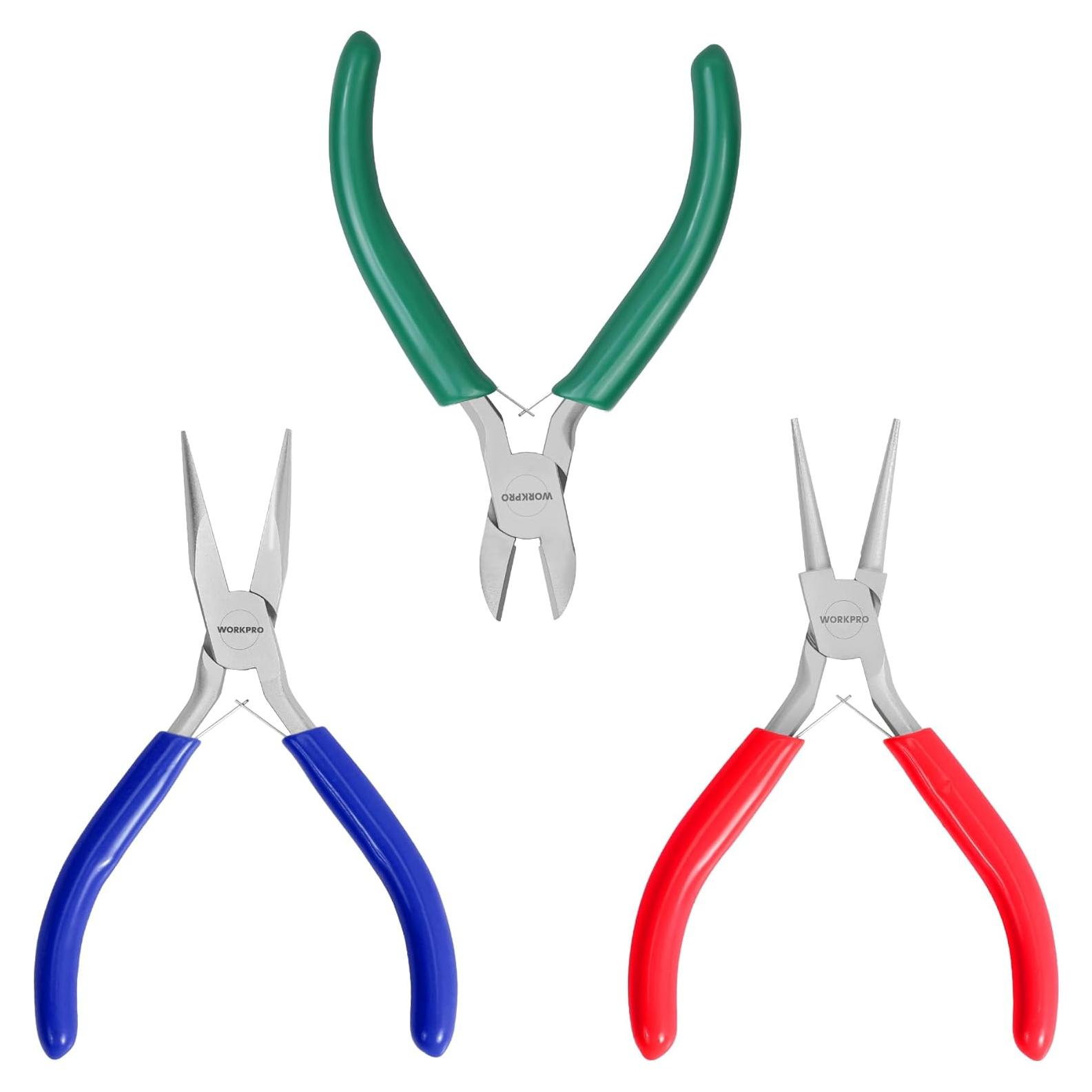 Juego de Alicates de Joyería WORKPRO 3 Piezas Acero al Carbono