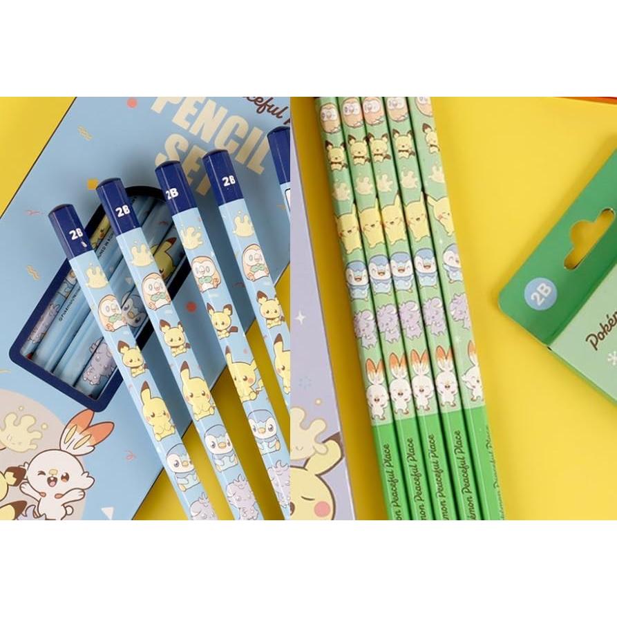 Lápices de Madera Pikachu 2B Hexagonal - Paquete de 10