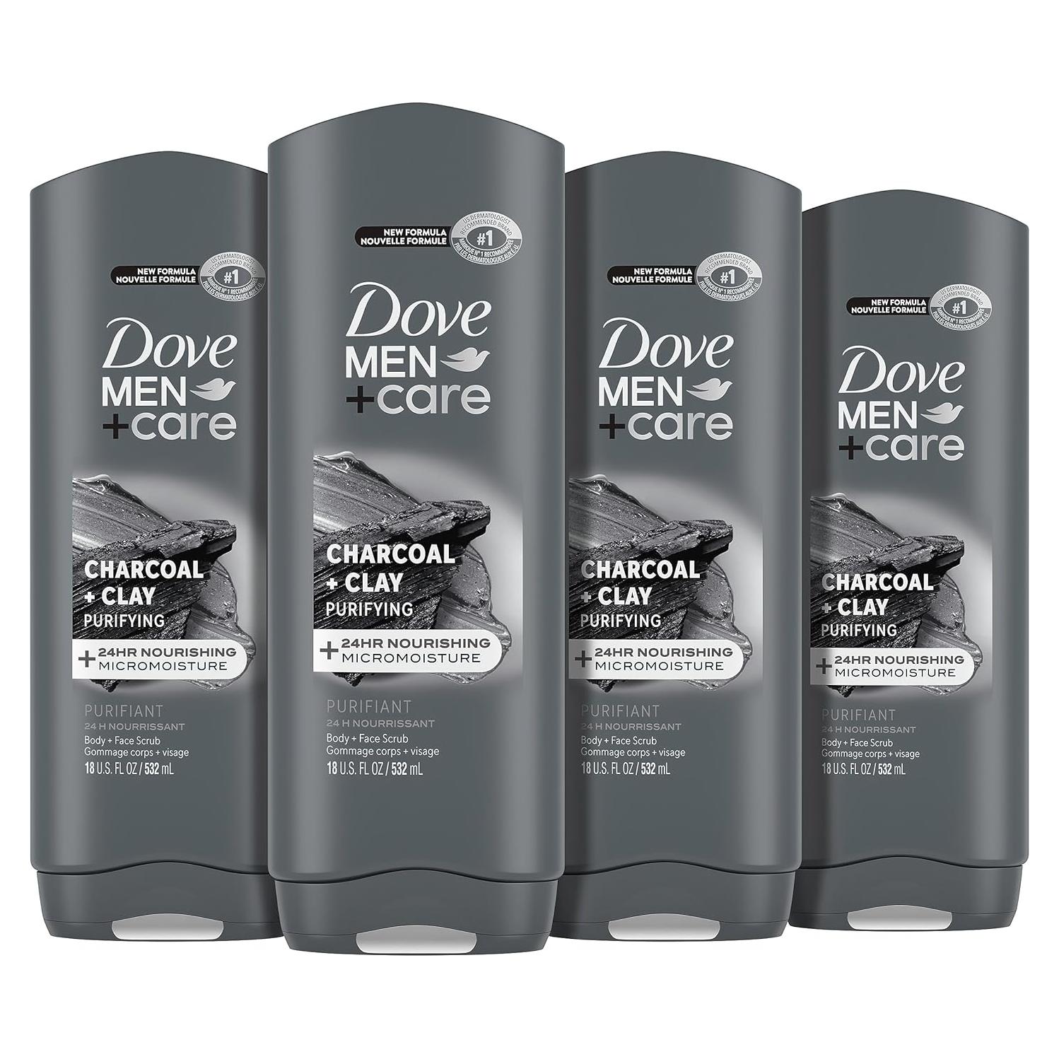 Gel de Ducha Dove Men+Care Carbón y Arcilla 532 ml x4
