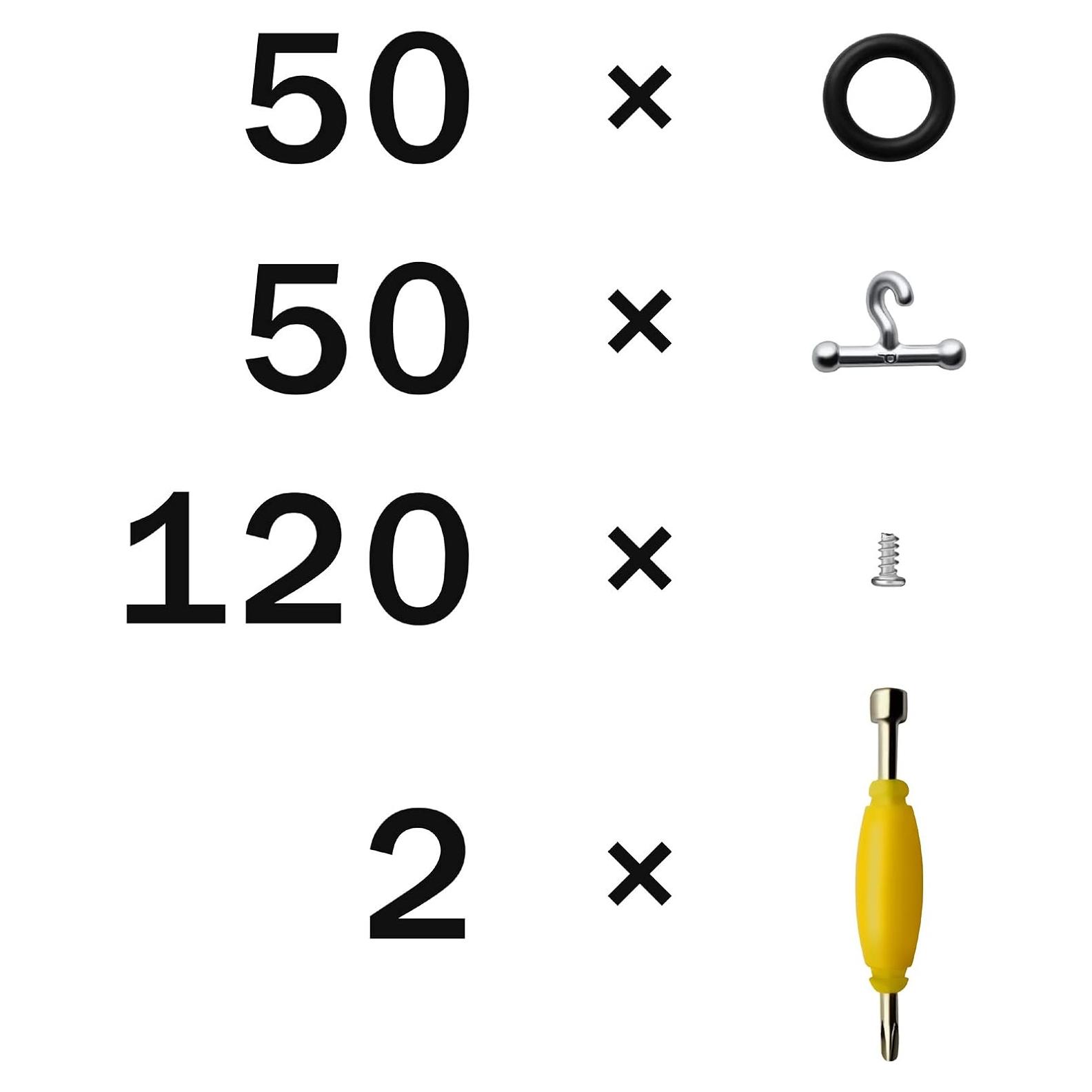 Kit de Reemplazo 222Pcs para Figuras G.I. Joe - Ganchos, Anillos y Tornillos