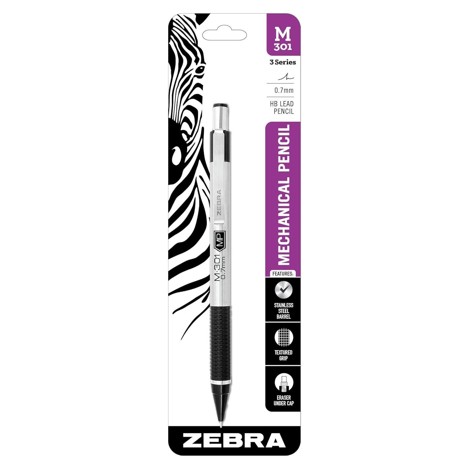 Lápiz Mecánico Zebra Pen M-301, Acero Inoxidable, 0.7mm