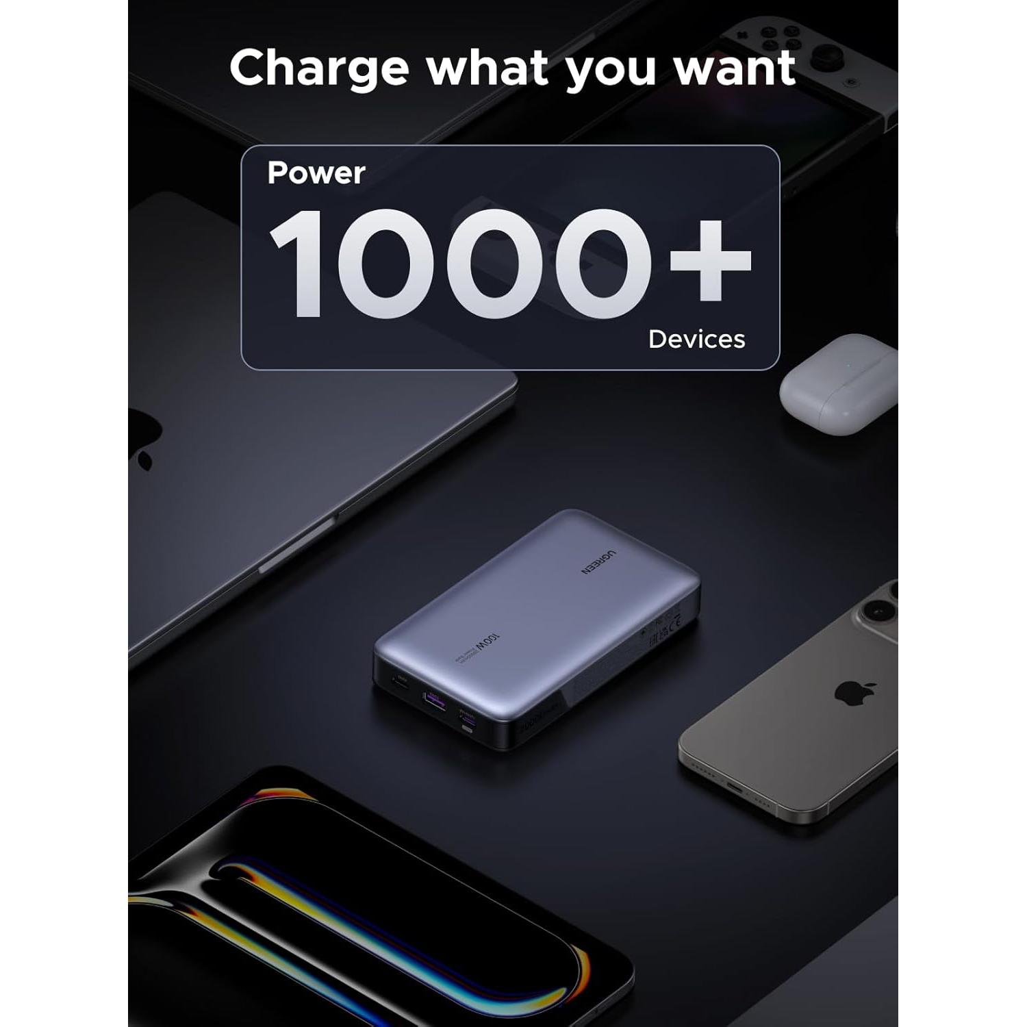 Banco de Energía UGREEN 20000mAh 100W Cargador Portátil USB-C