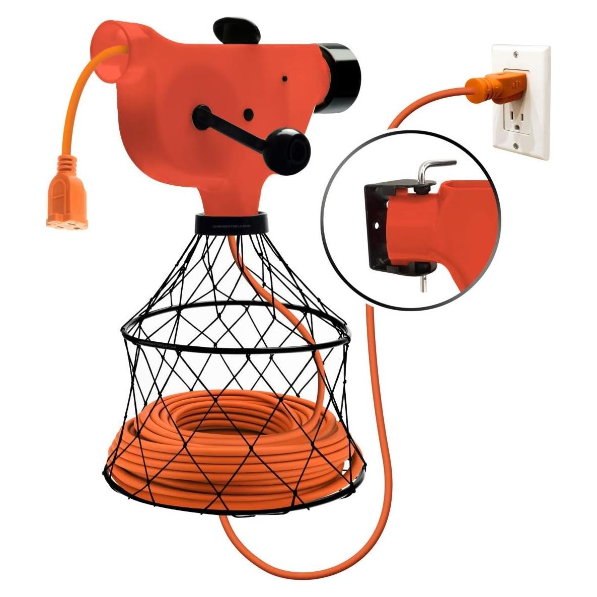 Enrollador de Cable de Pared Chromex Naranja 150 pies