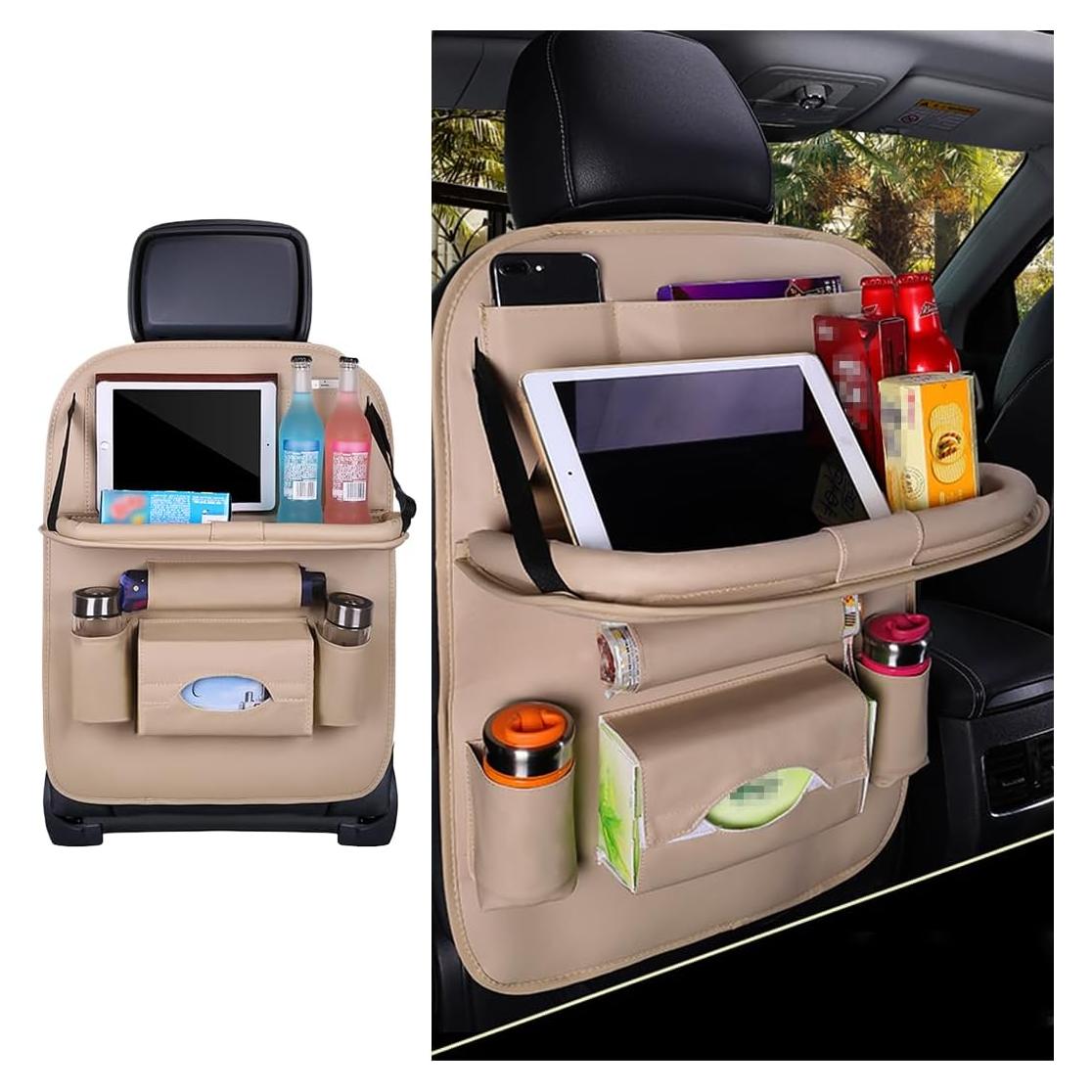 Organizador de Respaldo de Asiento de Coche Sandfren Beige