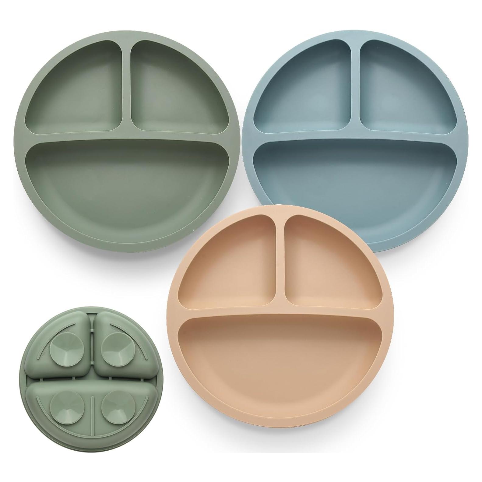 Platos Divididos de Silicona Eascrozn para Niños - 3 Piezas