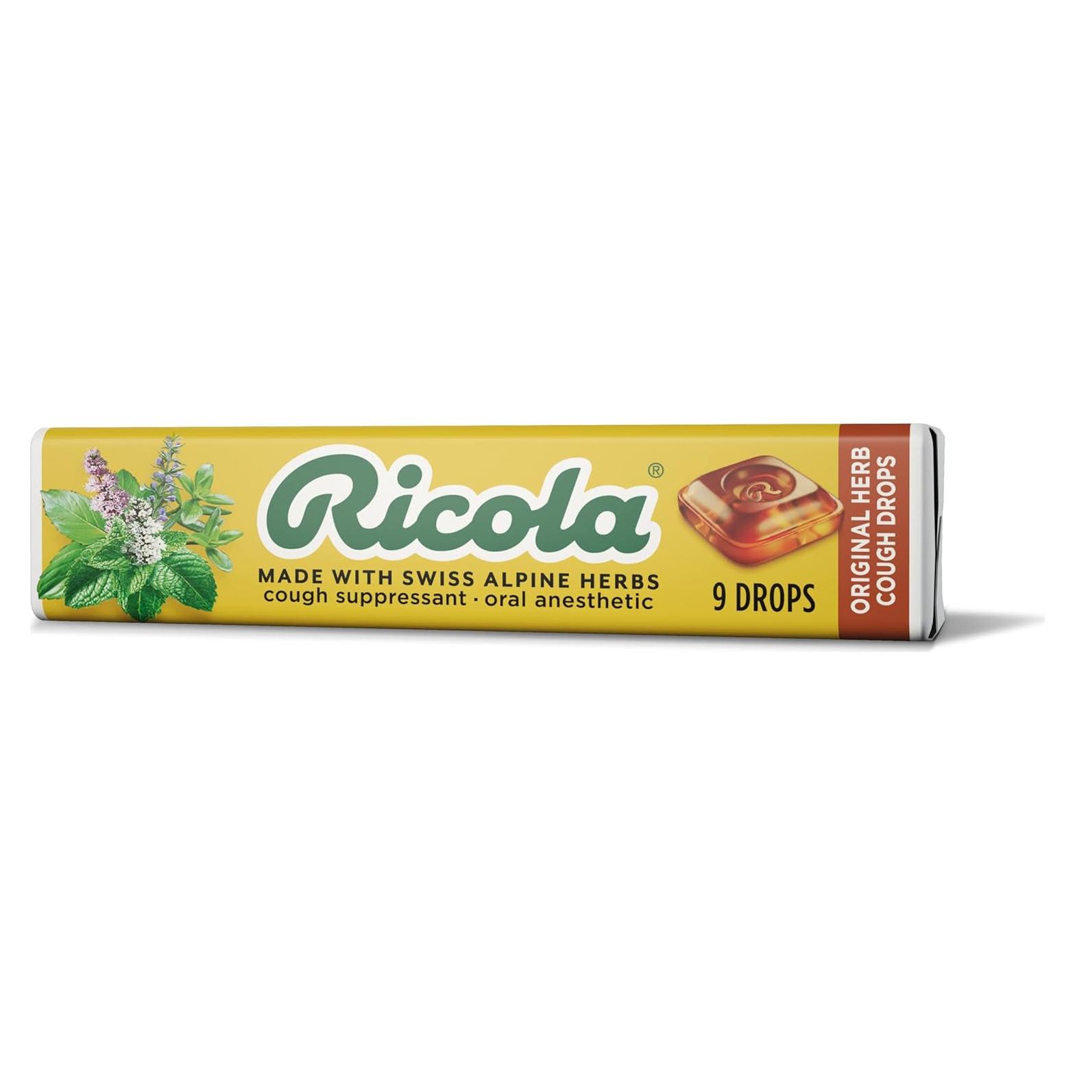 Gotas para la Garganta Ricola Original Suizo - 9 Pastillas