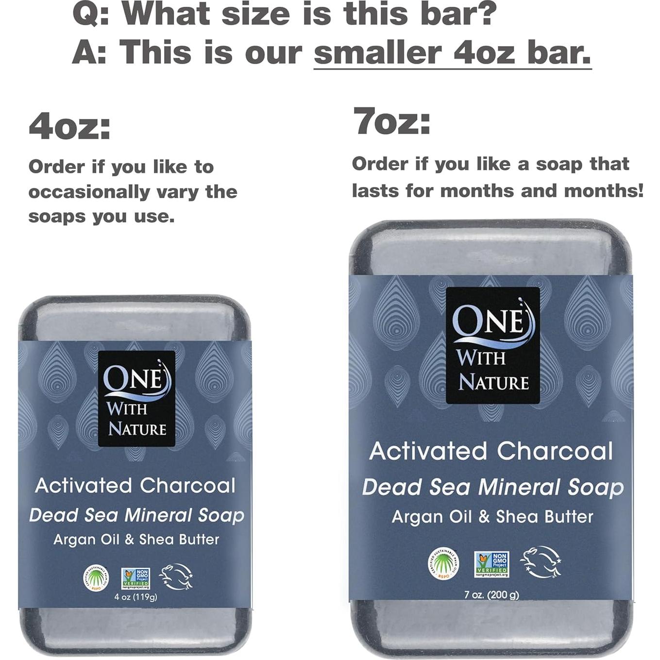 Jabón de Carbón Activado One With Nature 3-Pack 113g