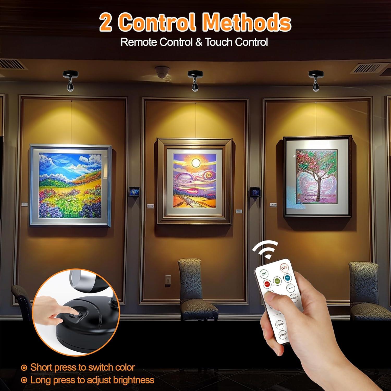 Paquete de 4 Focos LED Inalámbricos Destlife con Control Remoto