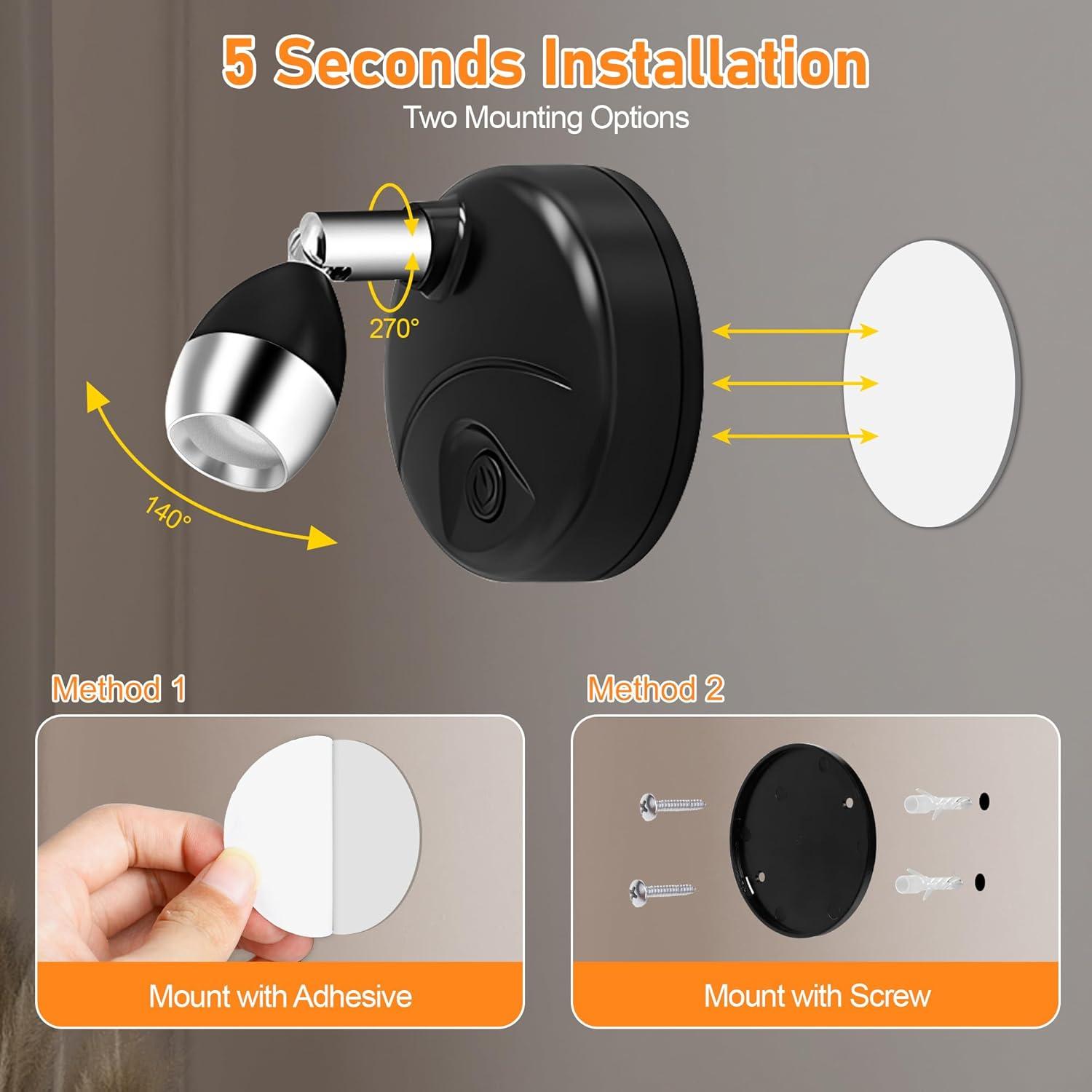 Paquete de 4 Focos LED Inalámbricos Destlife con Control Remoto