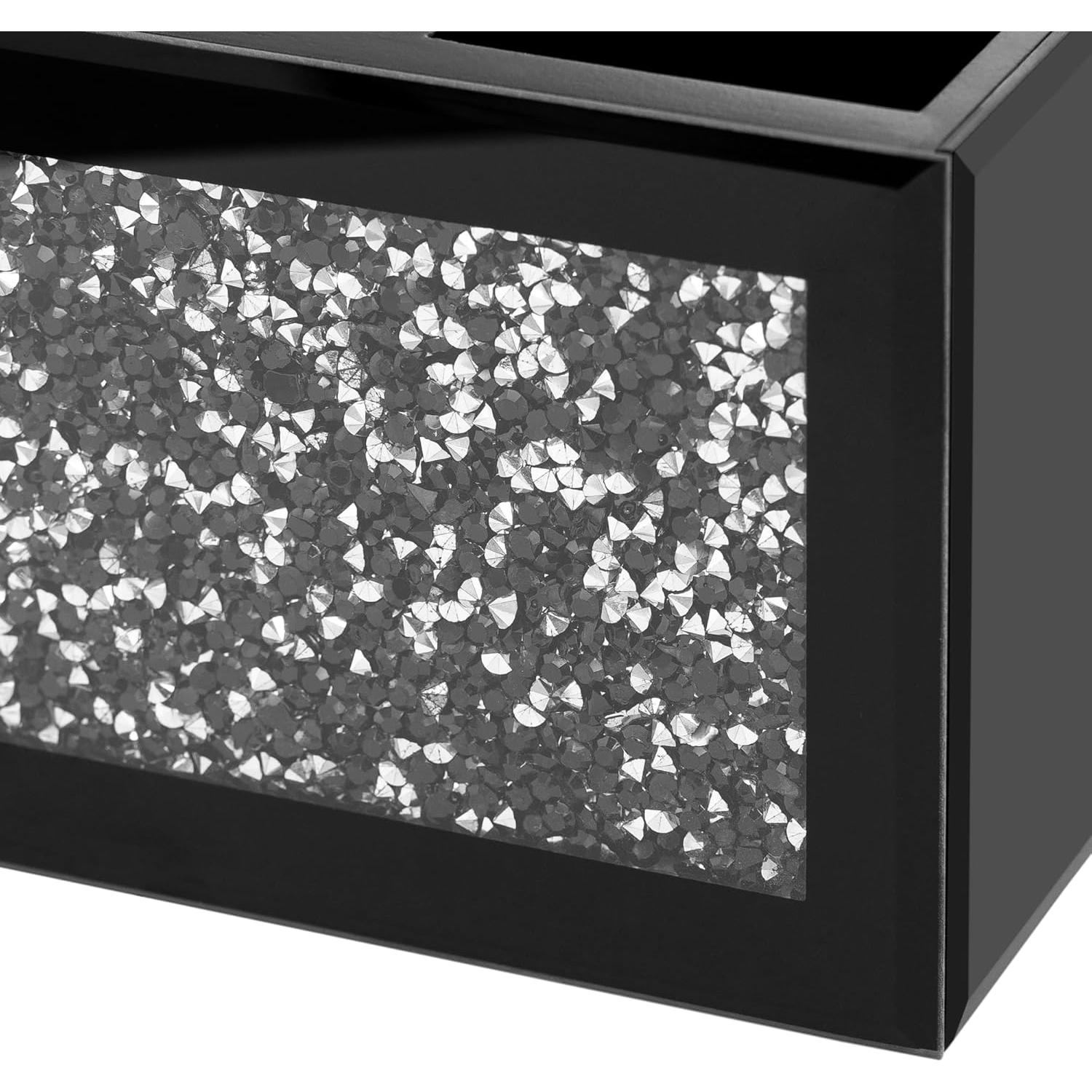 Organizador de Brochas de Maquillaje SHYFOY Negro 3 Compartimentos