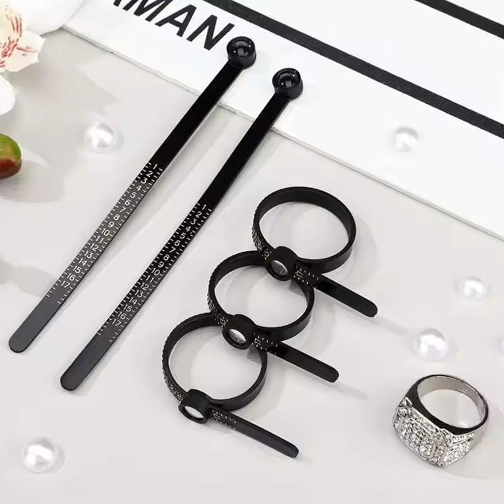 Ring Sizer Measuring Tool with Magnifier, Reusable Finger Size Measuring Tape with Magnified Glass, Jewelry Sizing Tools, Plastic Ring Sizer with Lens, US Code Circle (1)