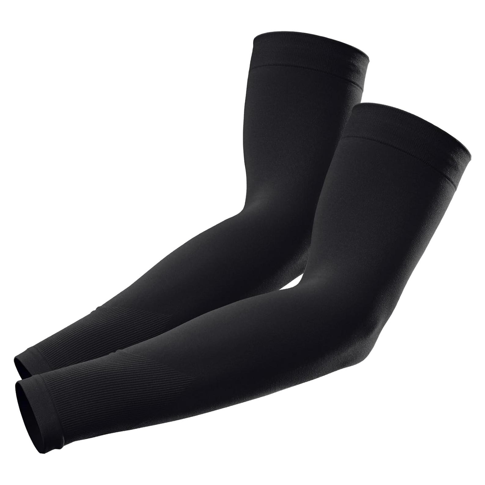 Mangas UV para Hombre - Protección Solar y Compresión, Negro