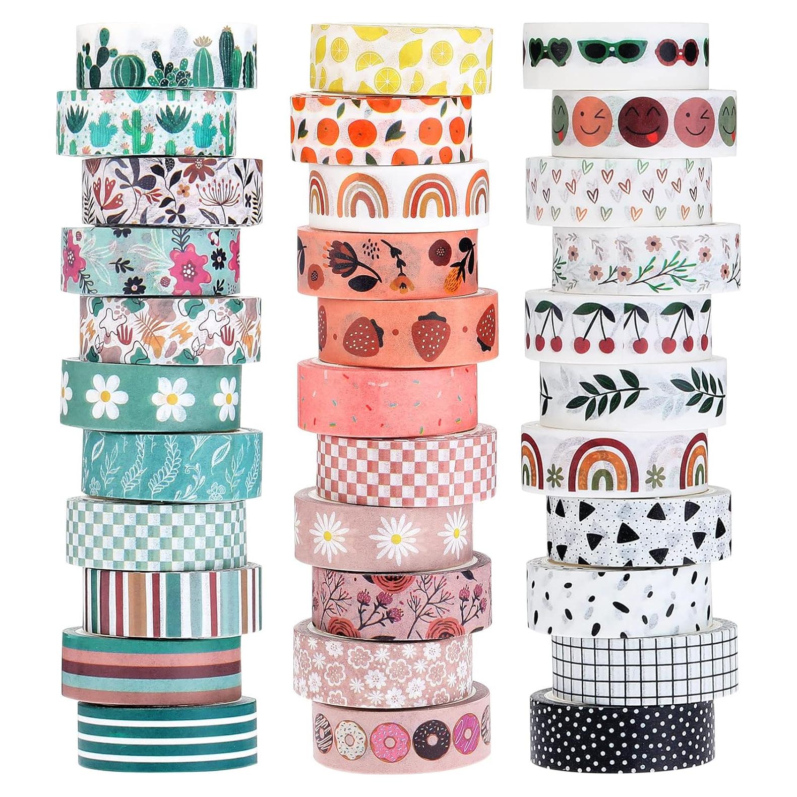 Cinta Washi TaoBary 33 Rollos Estilo Bohemio 15 mm