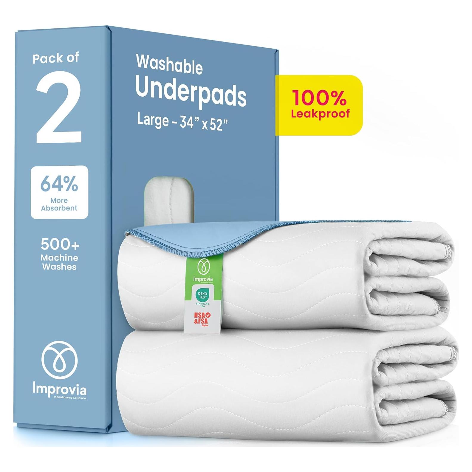 Almohadillas Lavables IMPROVIA 86.36x132.08cm Paquete de 2