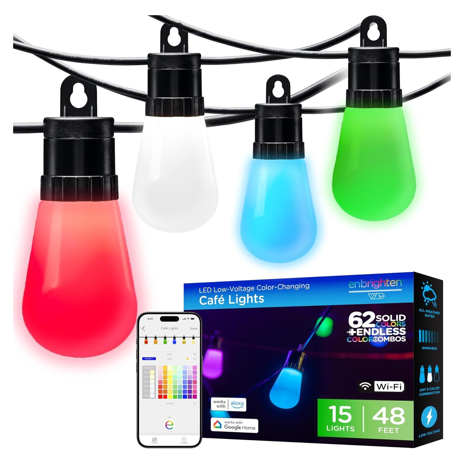 Luces de Cadena Inteligentes Enbrighten 14.63m RGB LED Wi-Fi