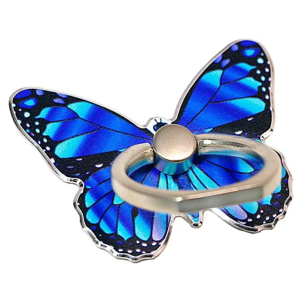 Soporte para Anillo de Teléfono Kinizuxi Mariposa Azul 360°