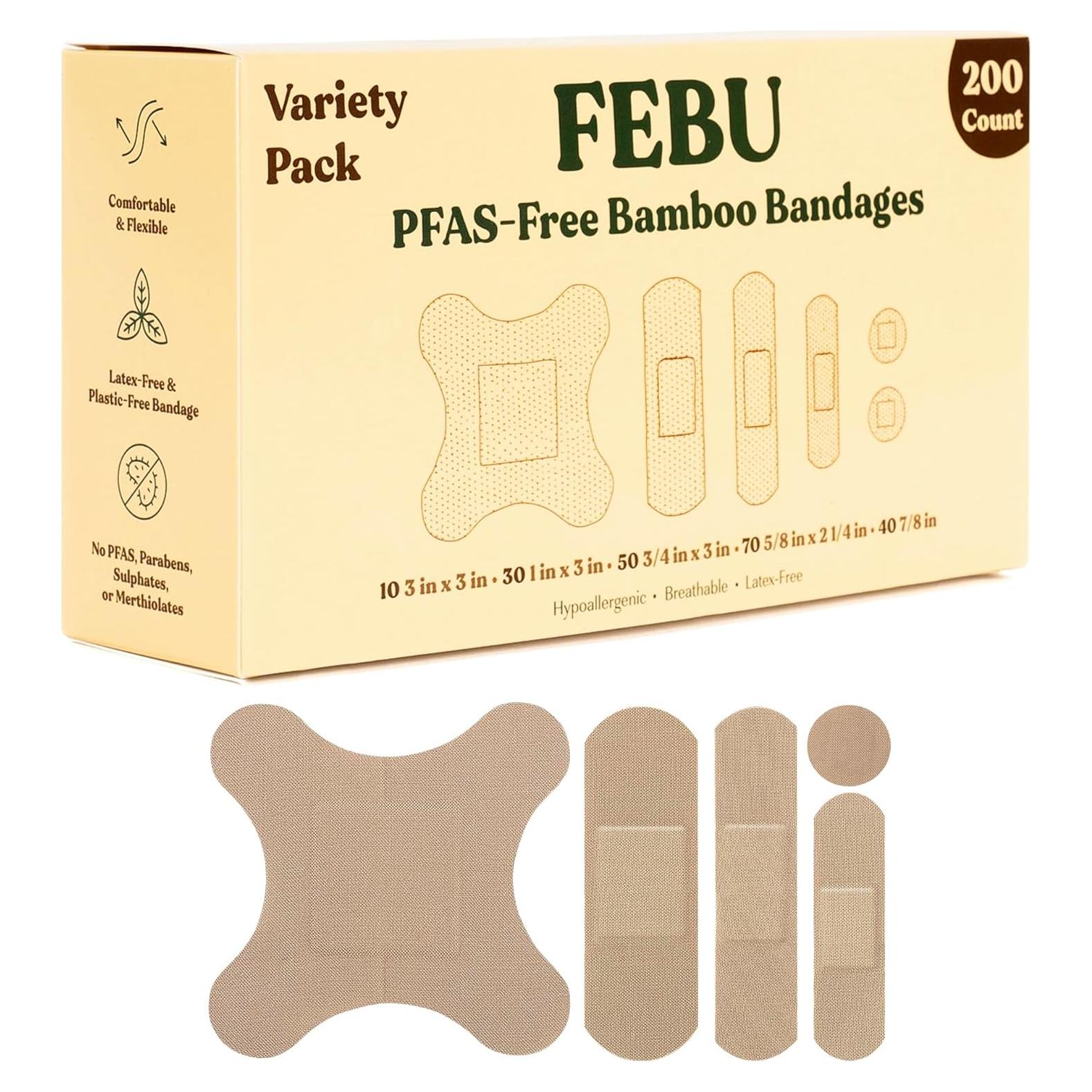 Vendajes de Tela de Bambú FEBU - Ecológicos y Biodegradables - 200 Unidades