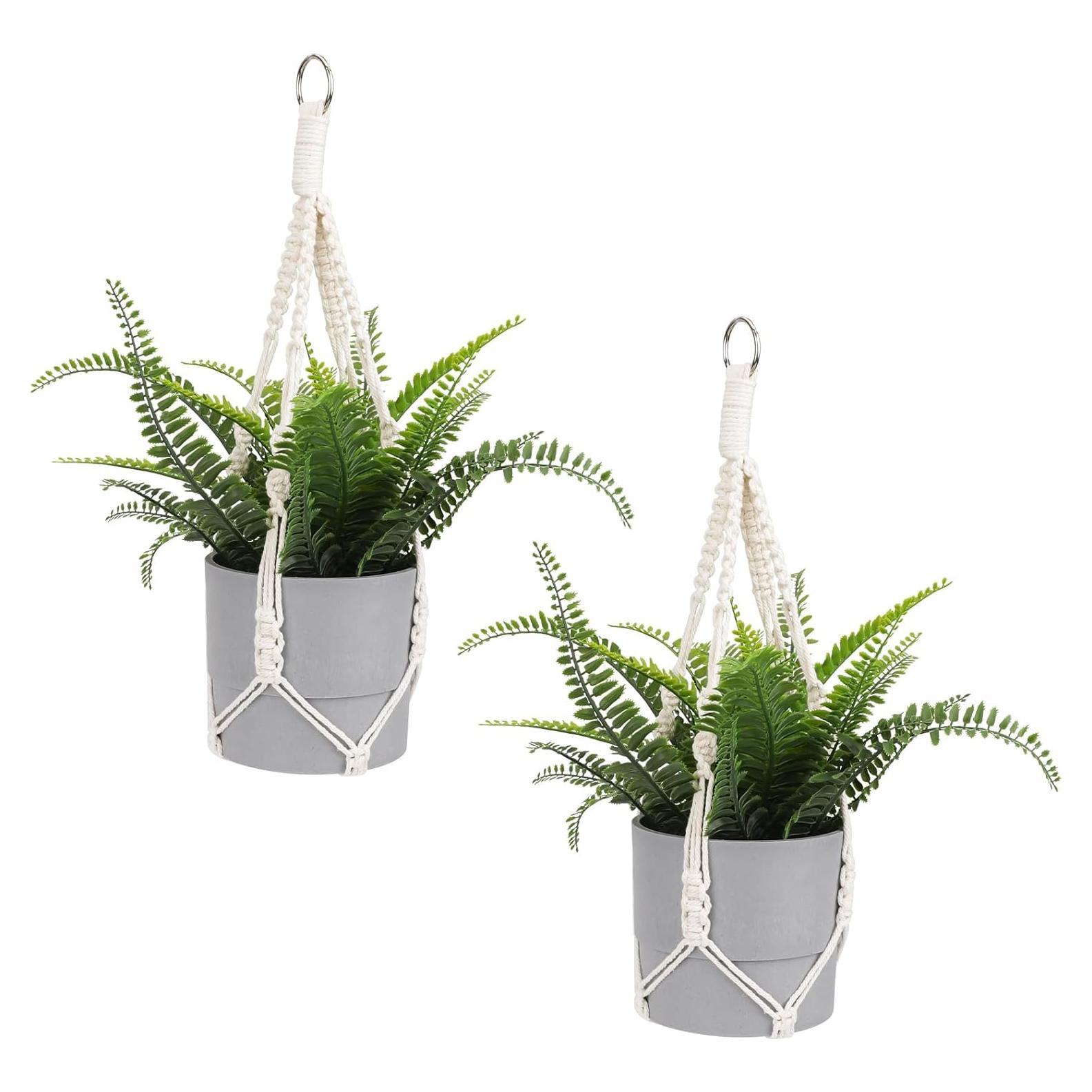 Colgador de Plantas de Macramé Sliverdew 50 cm 2 Piezas Boho
