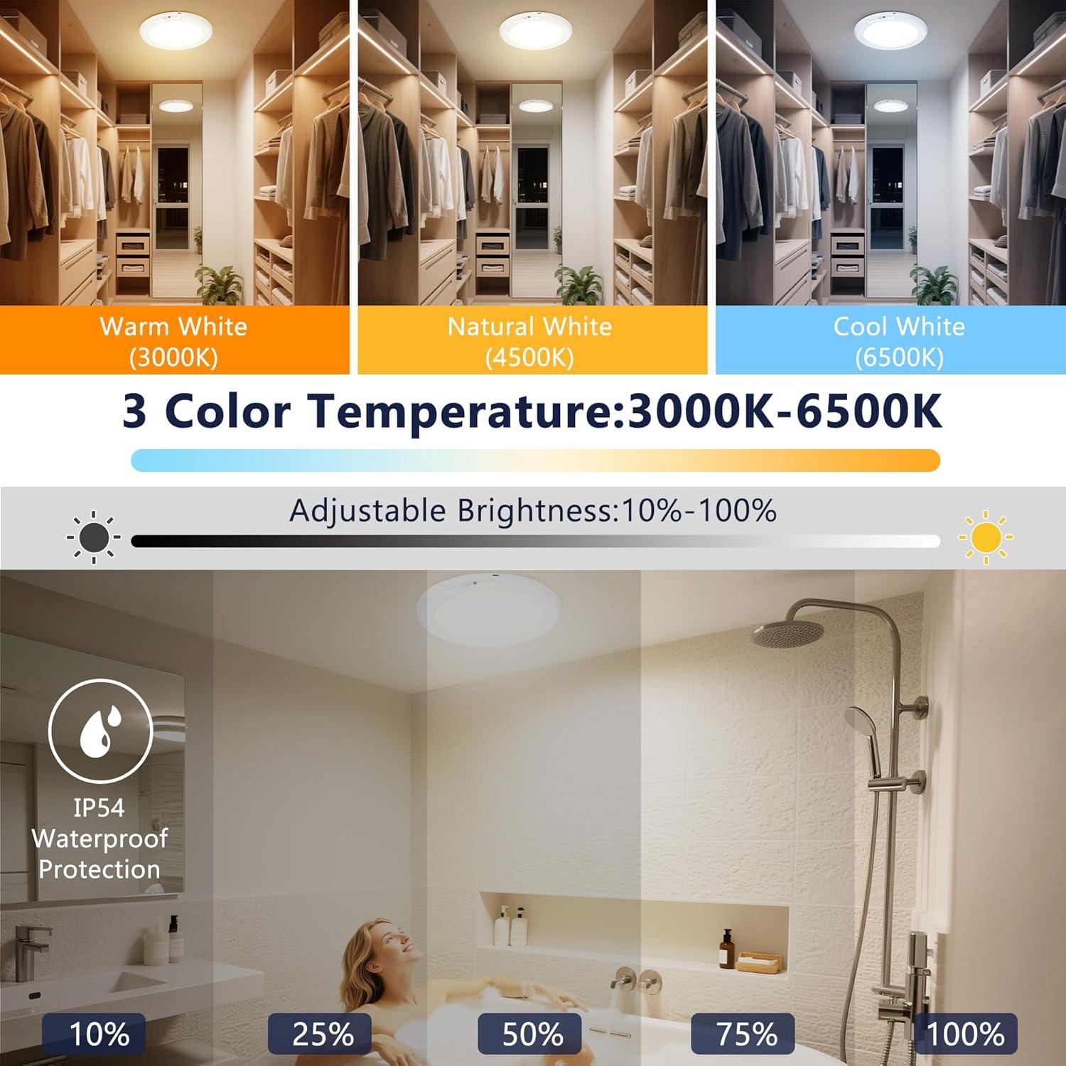 Maylit 2 Paquete Luces de Techo Recargables con Sensor