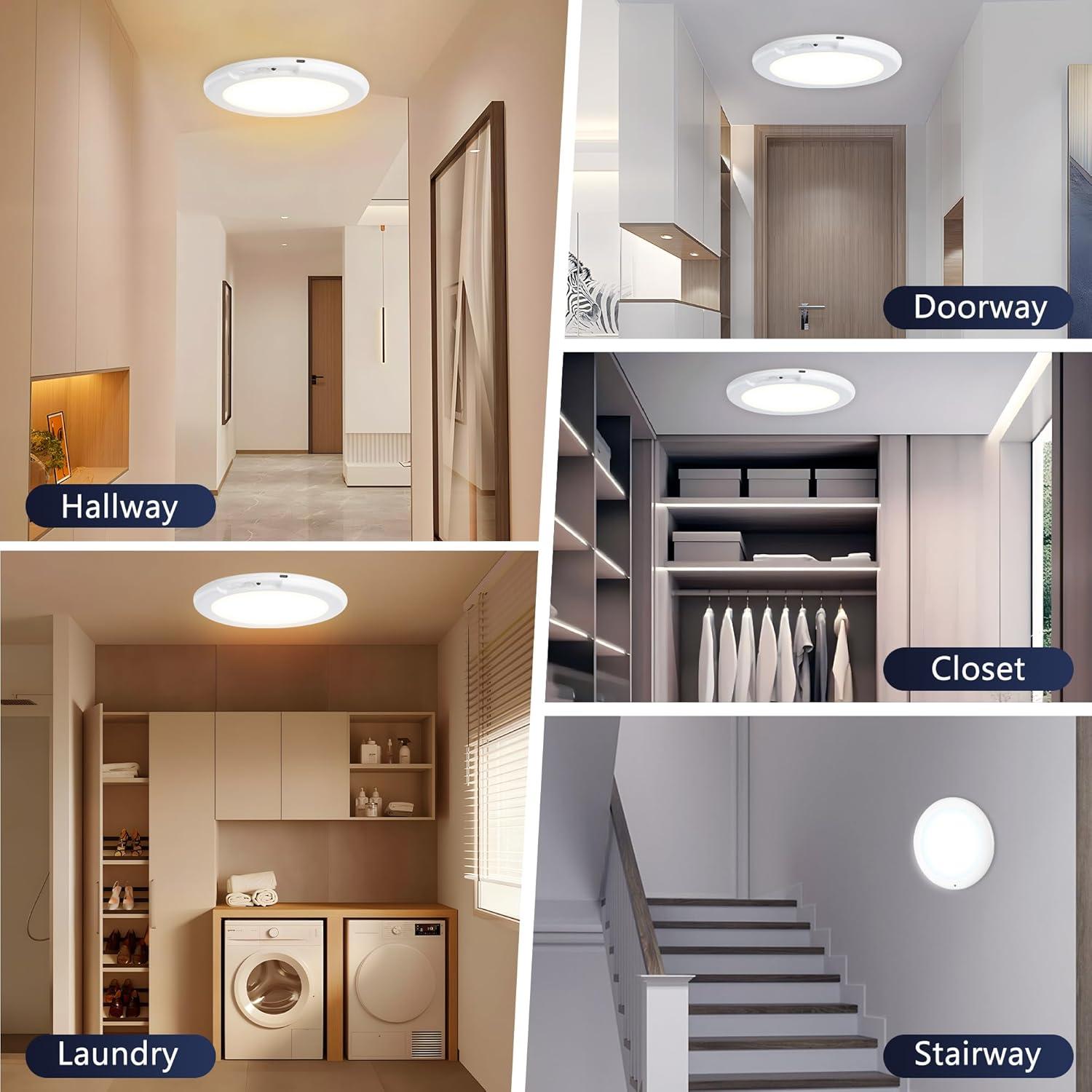 Maylit 2 Paquete Luces de Techo Recargables con Sensor