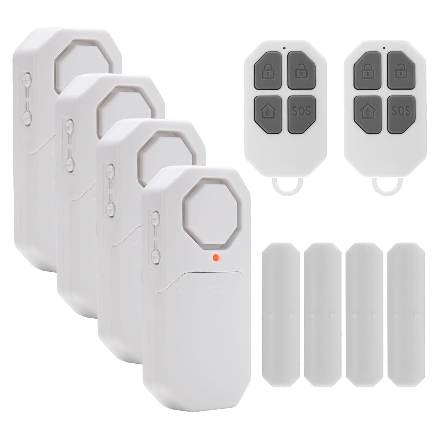 Alarma Inalámbrica de Puerta y Ventana Evernary 4 Sensores 2 Remotos