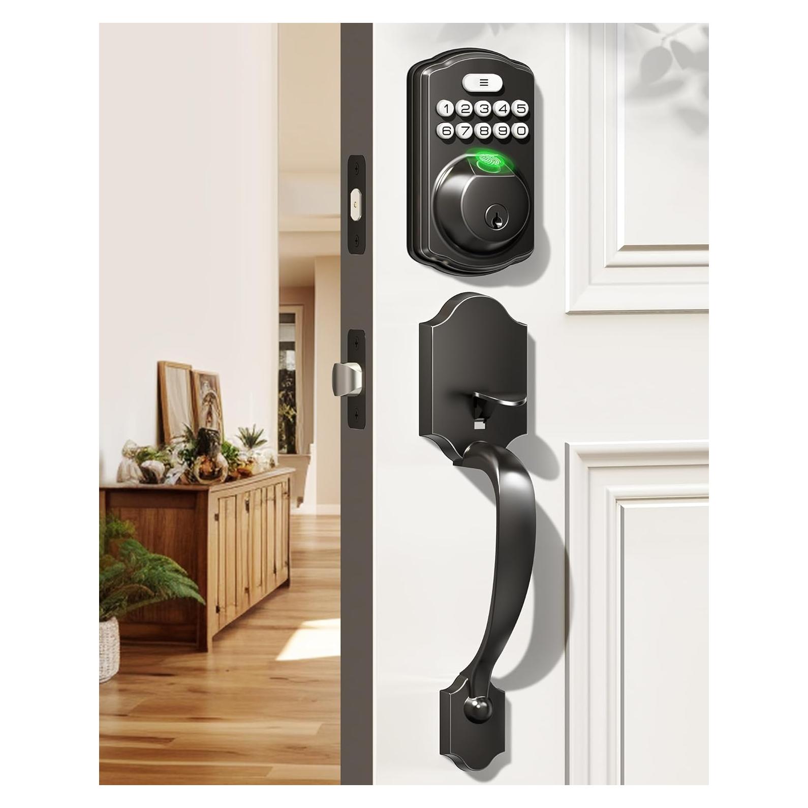 Cerradura de Puerta Biométrica Veise KS02D con Teclado y Manija