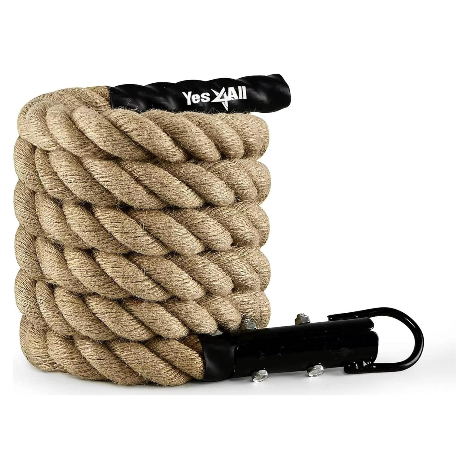 Cuerda de Escalada Yes4All 3.05m Yute 1.5" para Fitness