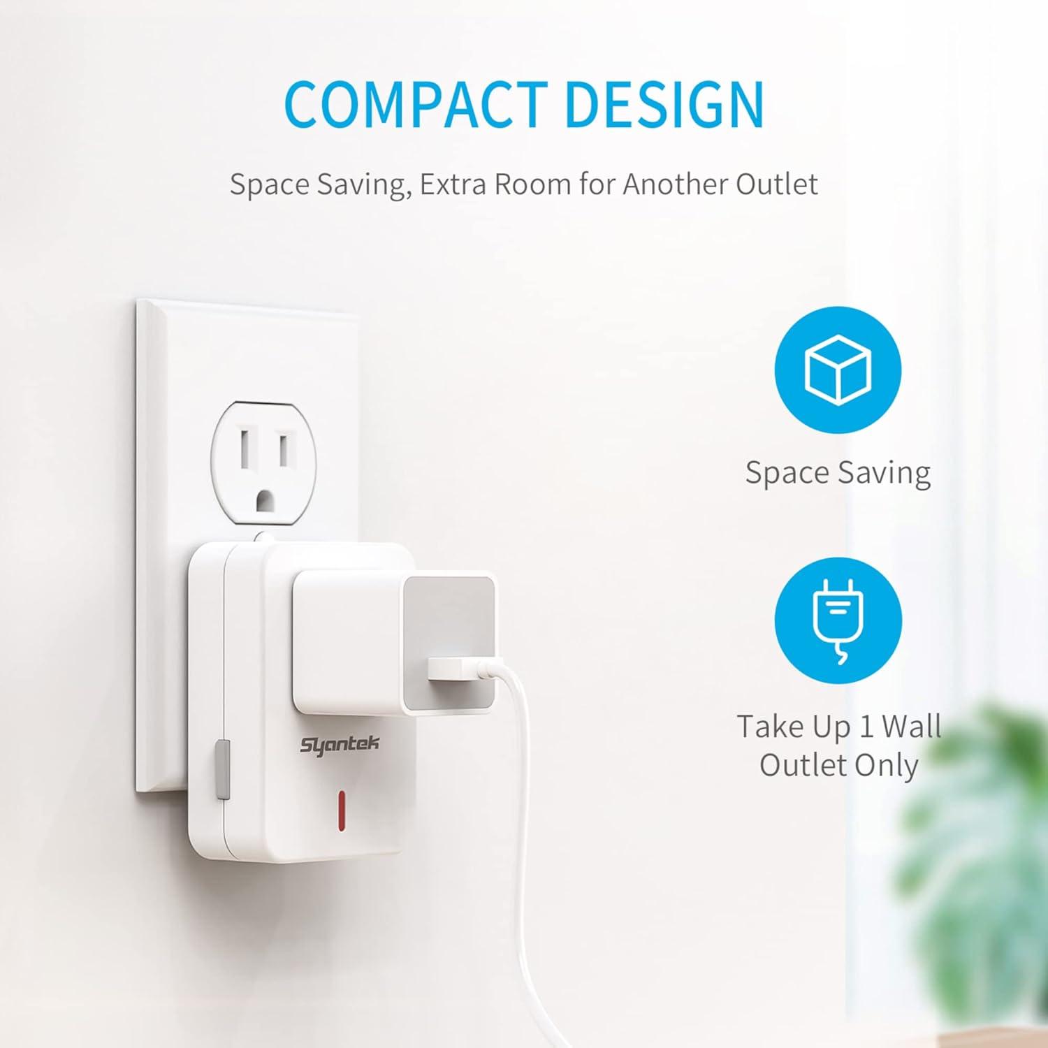 Interruptor de Luz Inalámbrico Syantek con Control Remoto 3 Enchufes