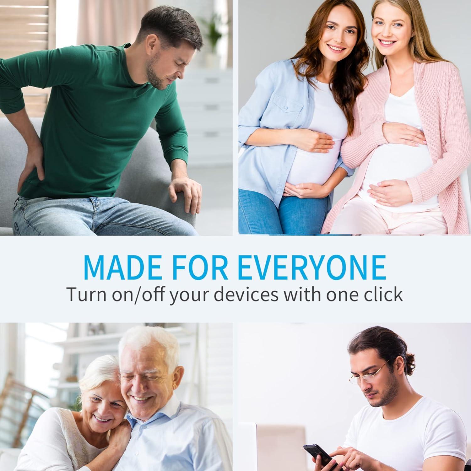 Interruptor de Luz Inalámbrico Syantek con Control Remoto 3 Enchufes