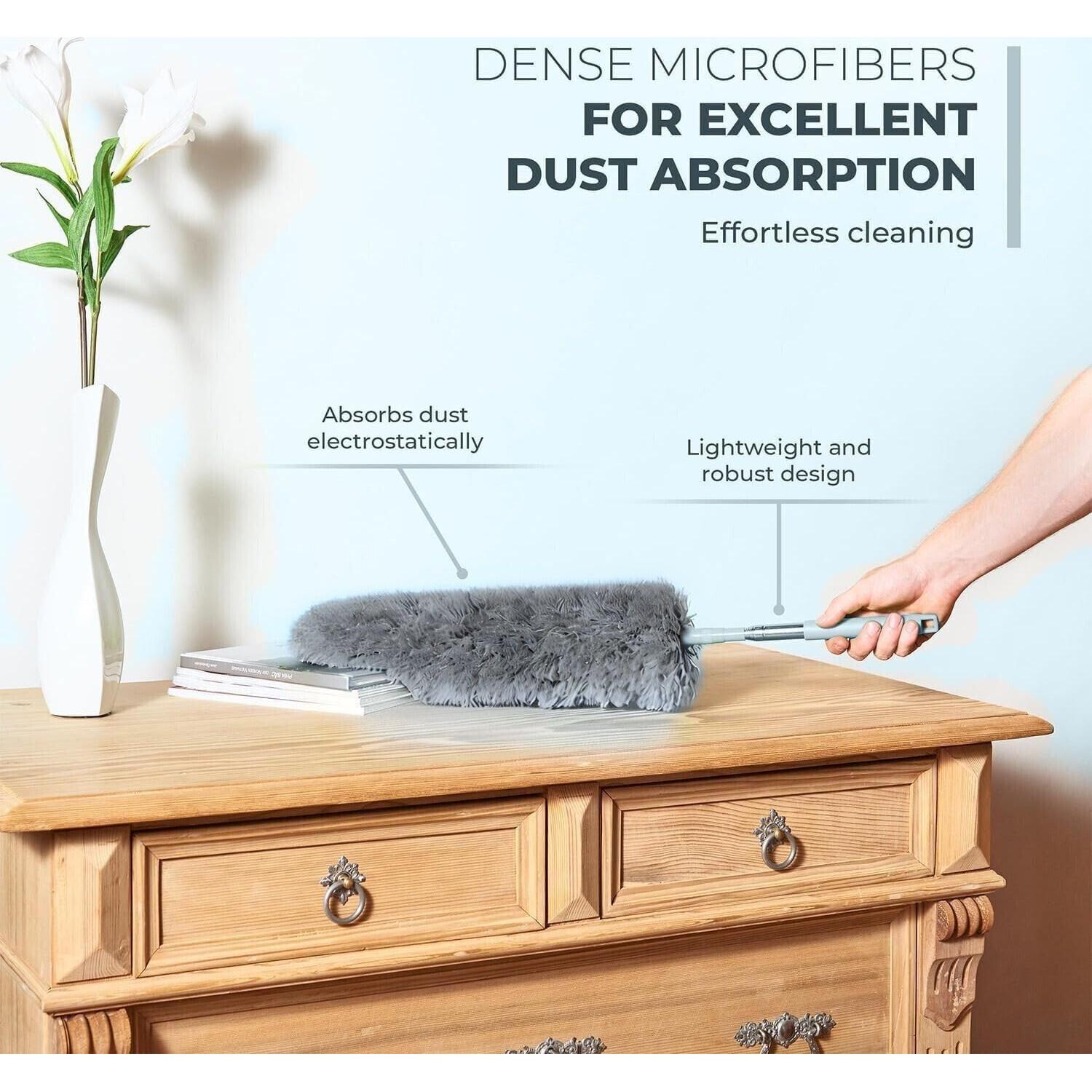 Plumero Extensible GÜTEWERK con Cabezal Flexible y 2 Repuestos