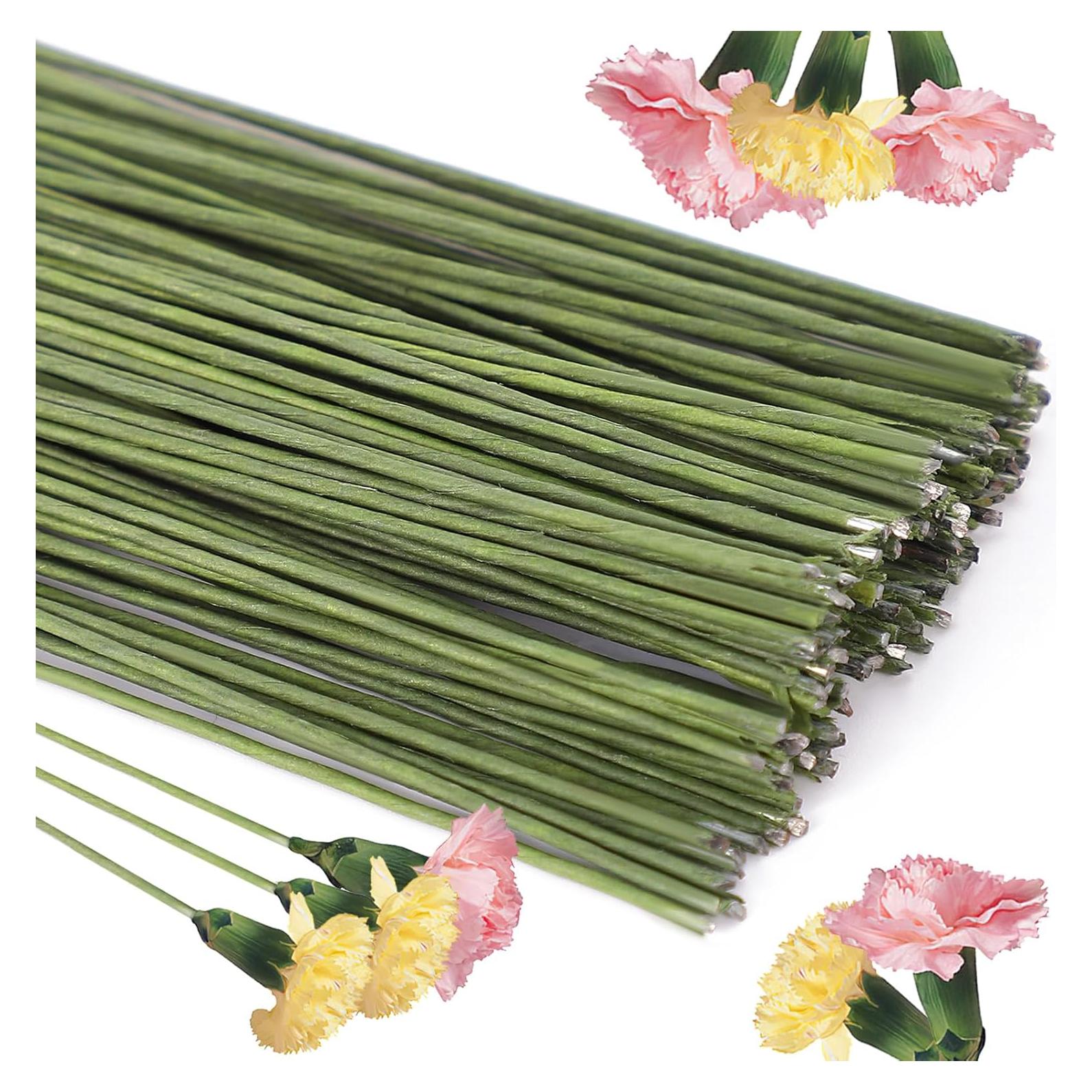 Paquete de 100 Alambres Florales Prudiut Verde 36 cm 1.2 mm